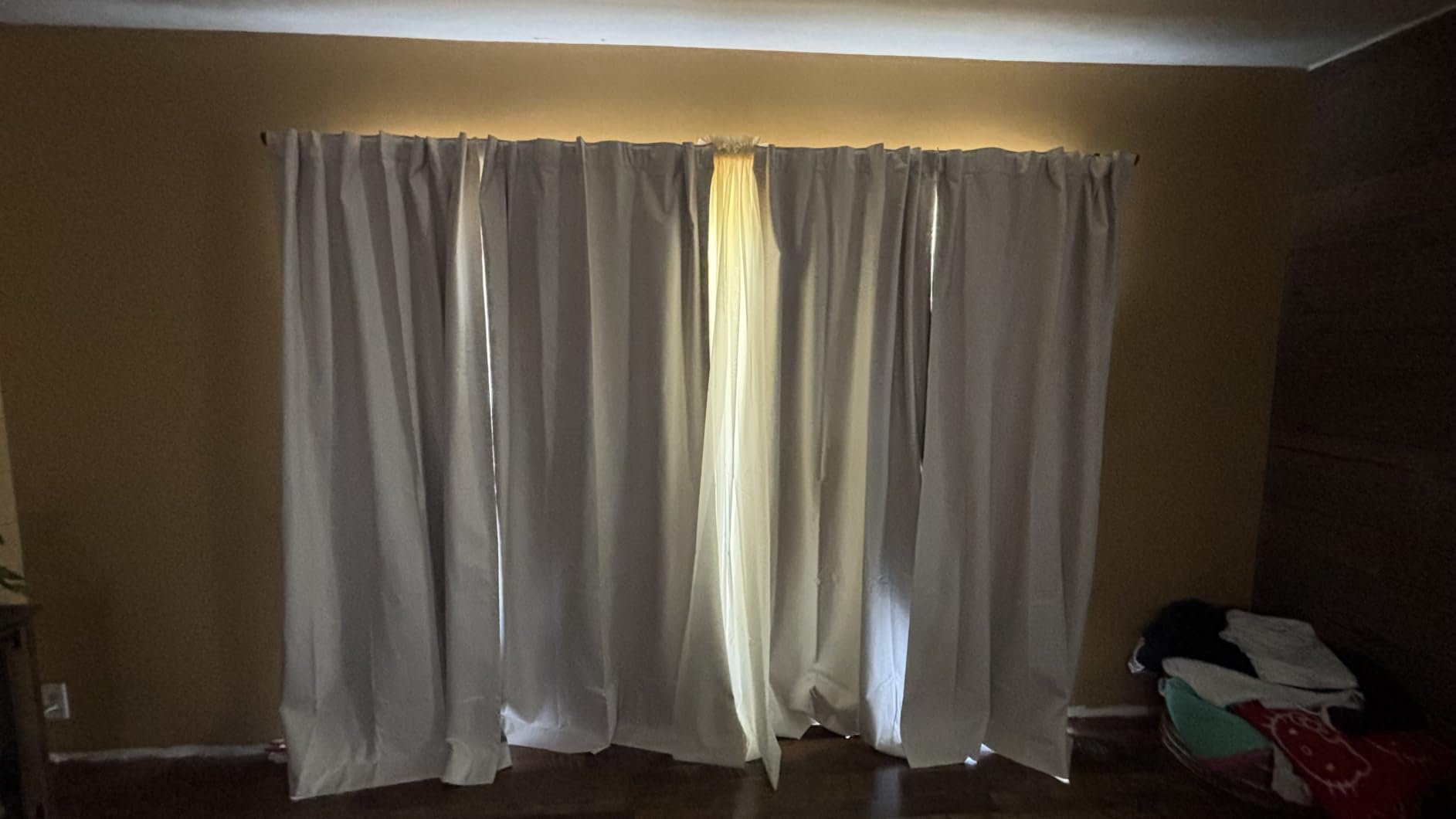 Linen Textured Total Blackout Curtains for Bedroom 84 Inches Long, Oatmeal customer photo 2