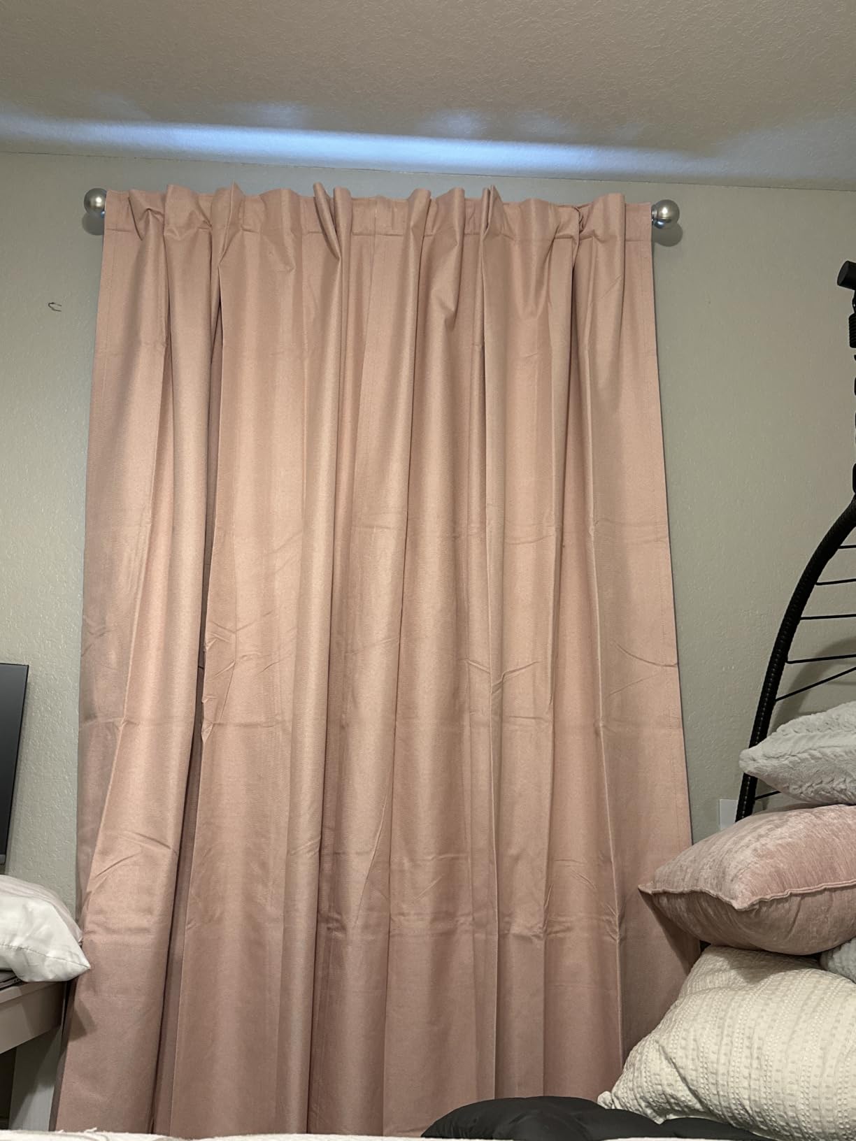 Linen Total Blackout Curtains for Bedroom Living Room 96 Inch, Cream customer photo 1