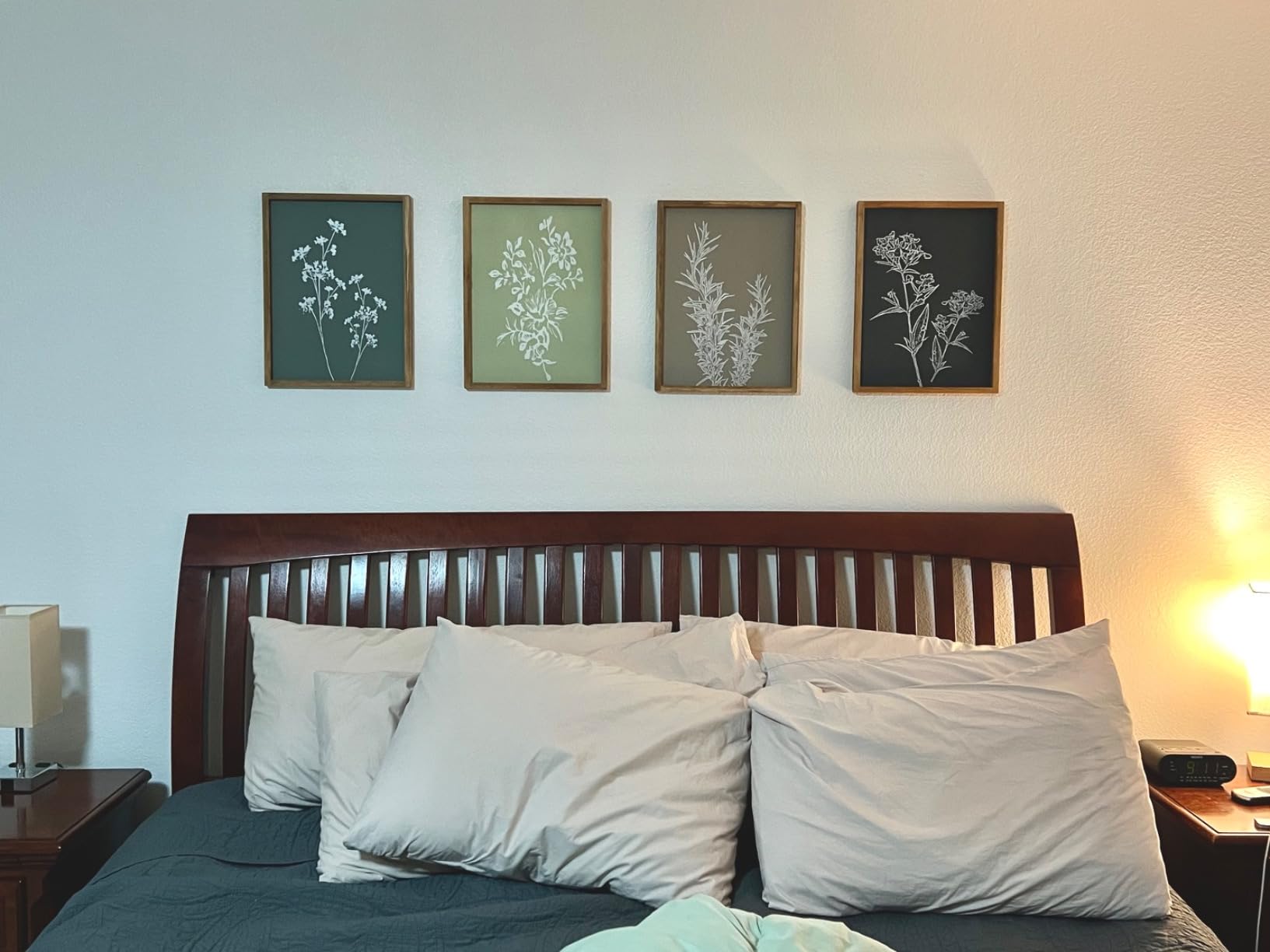 Framed Boho Wall Art Set of 4 for Wooded Minimalist Botanical Print Wall Art for Rustic Vintage Farmhouse Home Kitchen Wall Decor (Brown, 11x14) customer photo 1
