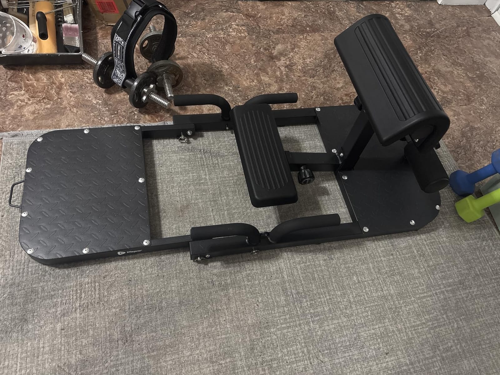 Lifepro GluteBlast Hip Thrust Machine – Foldable, Home Gym, 220 lb Cap | Sissy squat + hip thrust bench, powder-coated steel, PU leather pad, folds with wheels, 27.2