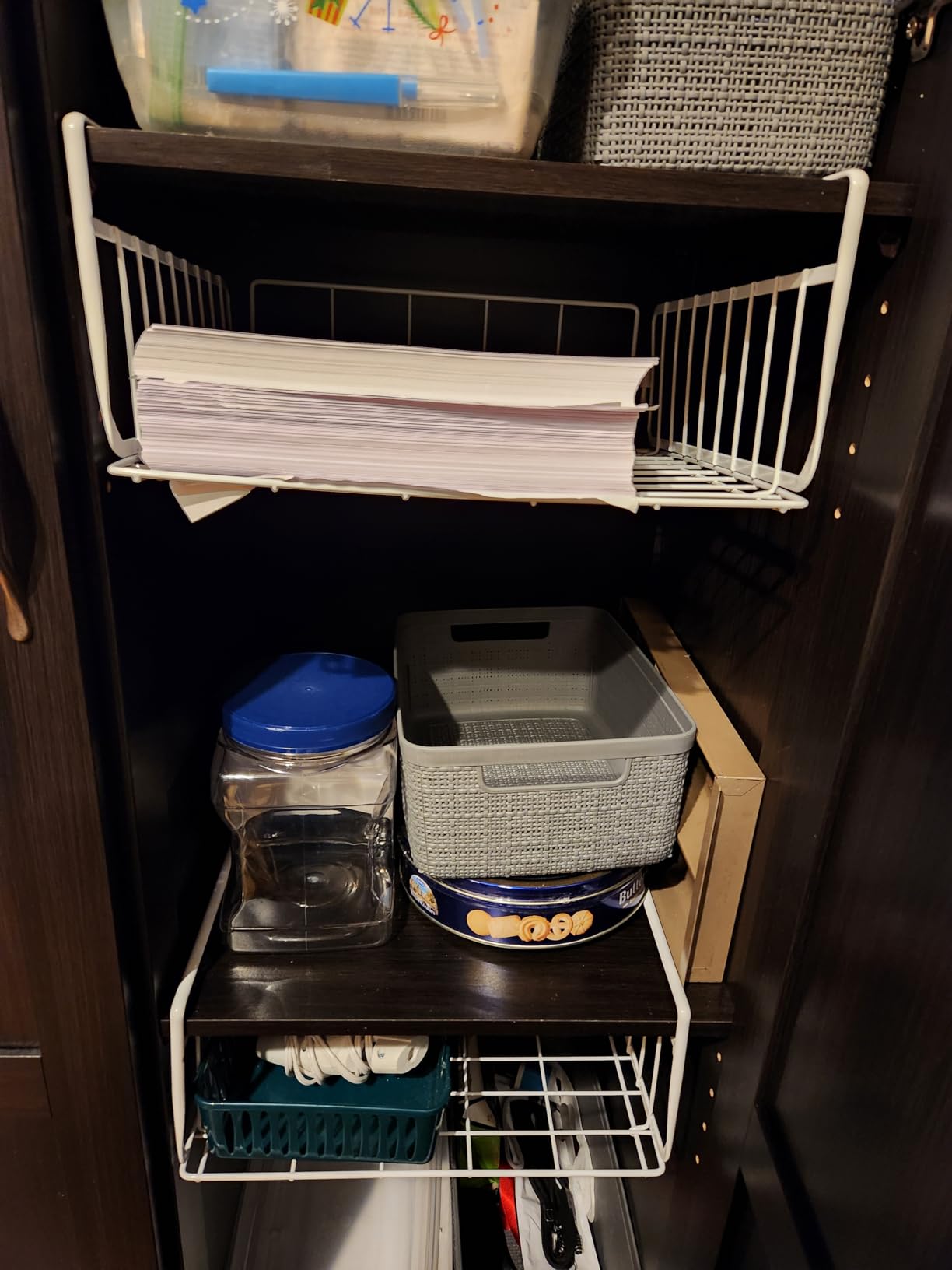 Simple Houseware 6PK Under Shelf Basket, White customer photo 1