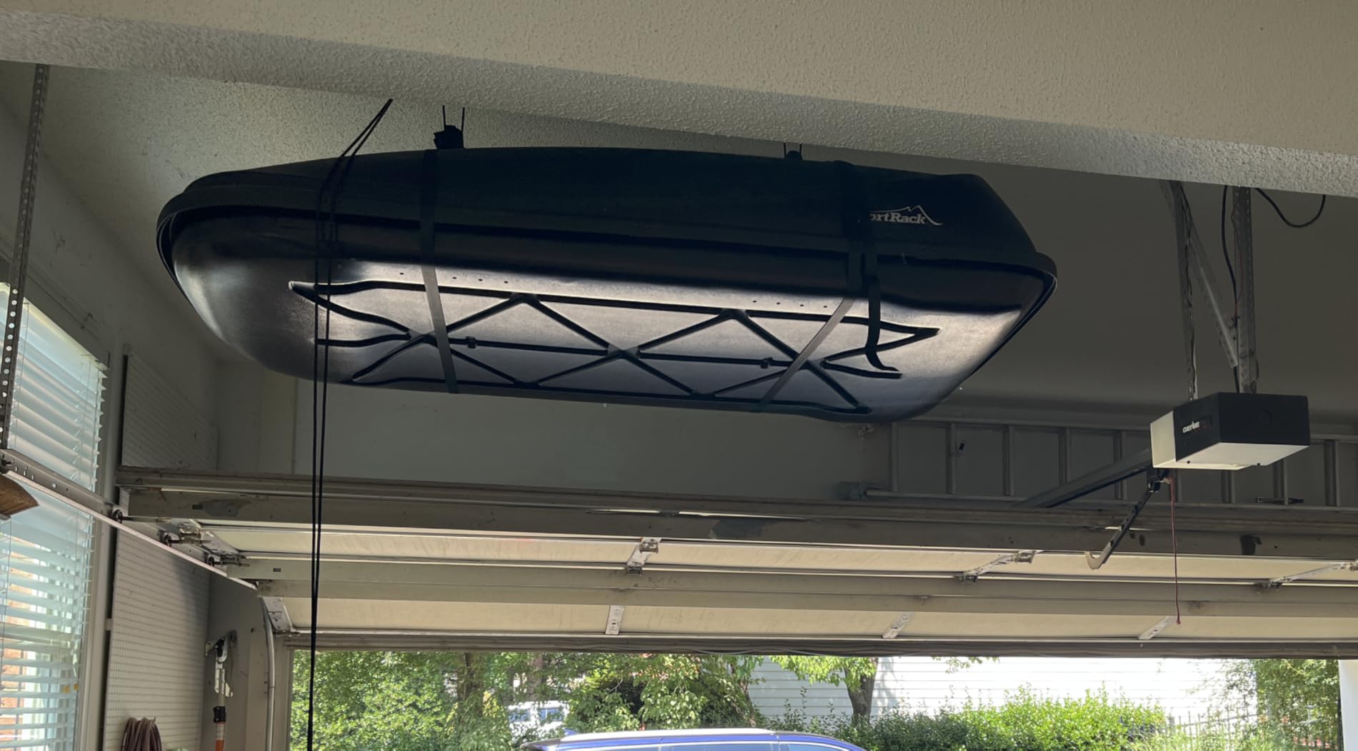 StoreYourBoard Cargo Box Pulley System – Heavy-Duty Garage Hoist Lift for Rooftop Carriers – Garage Storage & Garage Organization Ceiling Hoist with Pulley – Holds 150 lbs - Fits 8–10 ft Ceilings customer photo 2