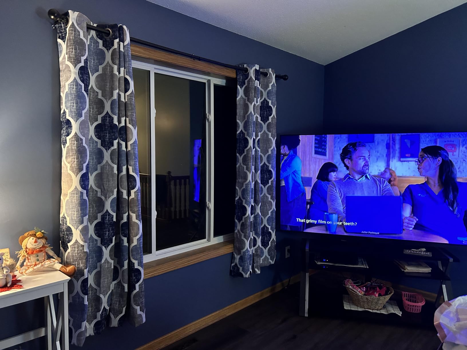 Beauoop Moroccan 100% Blackout Sliding Door Curtains Blue Grey 100x84 1 Set customer photo 2