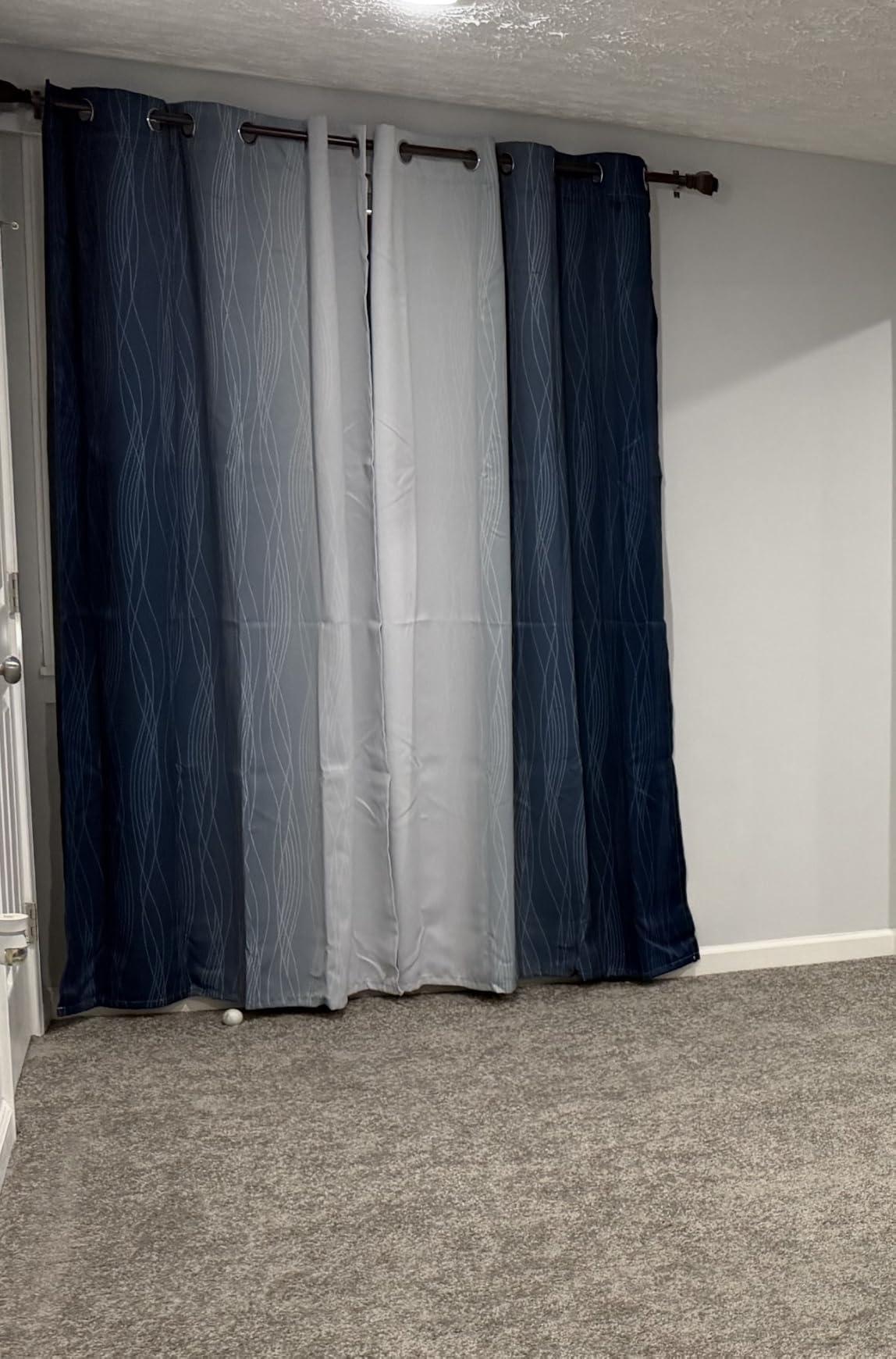 Black and Greyish White Ombre Blackout Curtains for Bedroom 52x84 Inch Long customer photo 1
