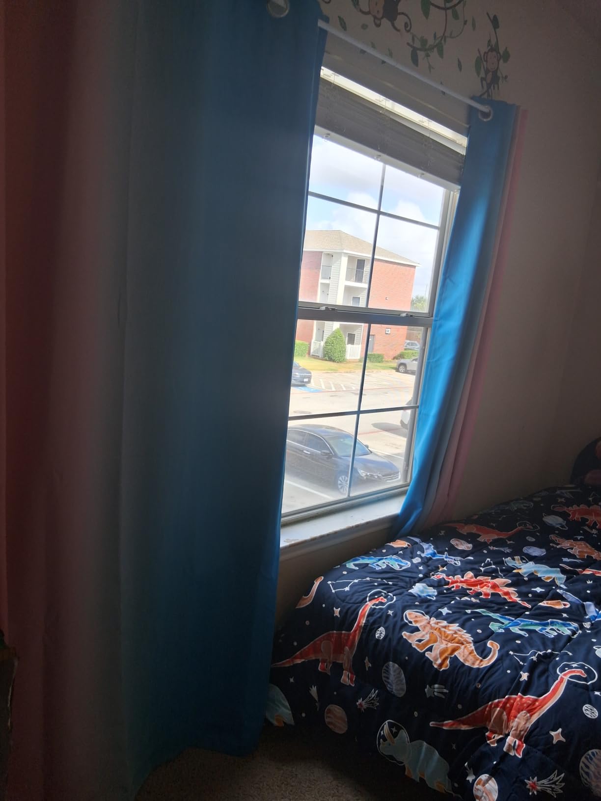 Black and Greyish White Ombre Blackout Curtains for Bedroom 52x84 Inch Long customer photo 2