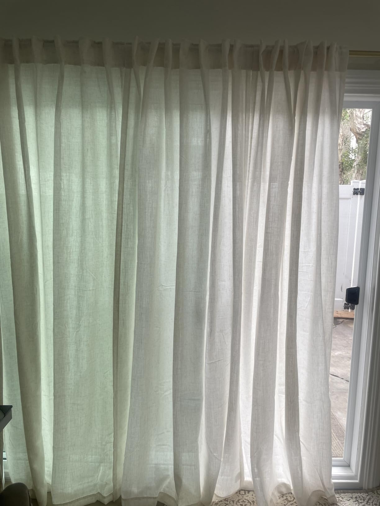 2 Panels Set Cream Linen Curtains 108 inches Long for Living Room Extra Long Back Tab Curtains Neutral Farmhouse Light Filtering Semi Sheer Linen Drapes Ceiling to Floor for Large Window Ivory 9 FT customer photo 1