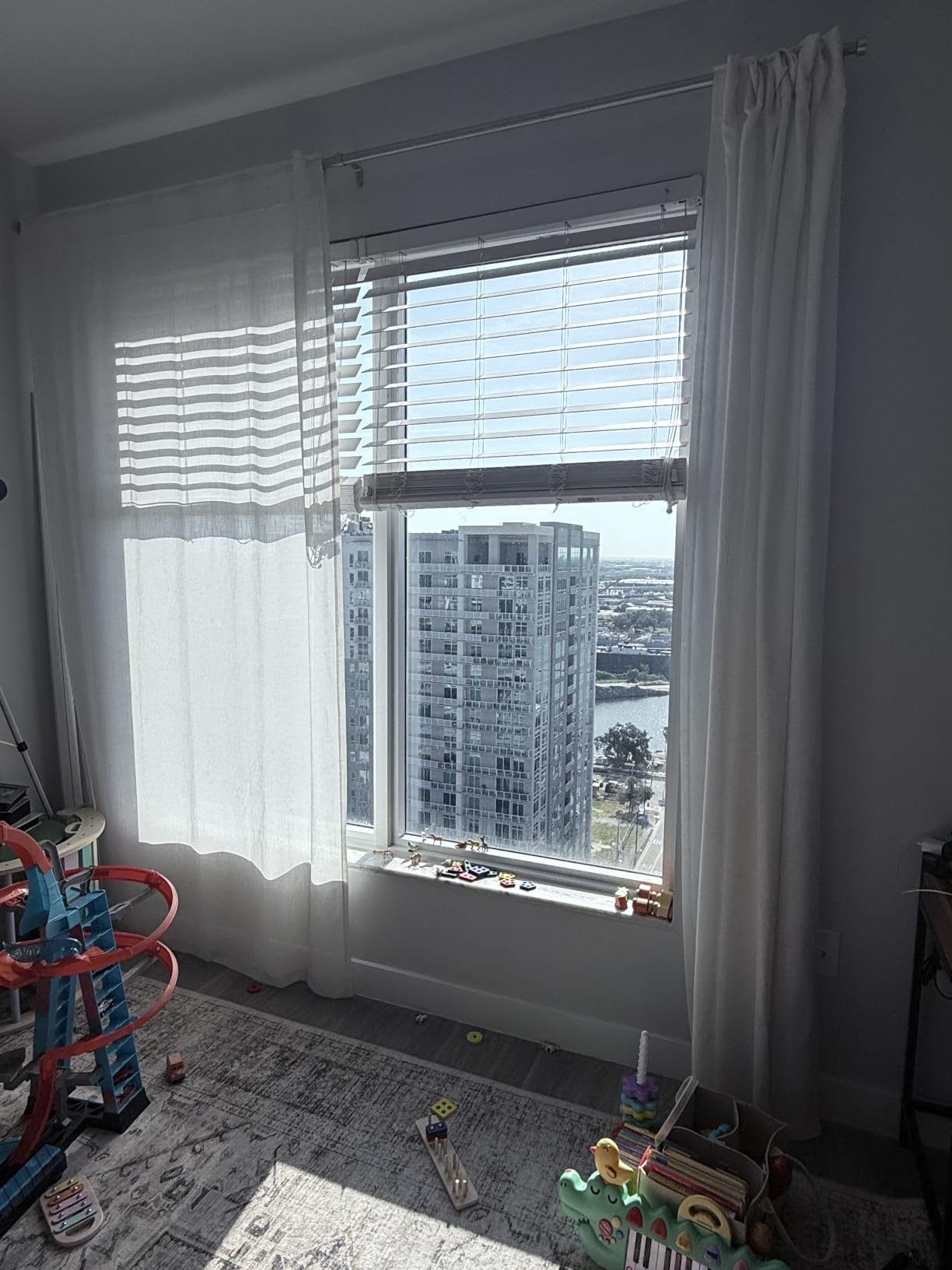 2 Panels Set Cream Linen Curtains 108 inches Long for Living Room Extra Long Back Tab Curtains Neutral Farmhouse Light Filtering Semi Sheer Linen Drapes Ceiling to Floor for Large Window Ivory 9 FT customer photo 2