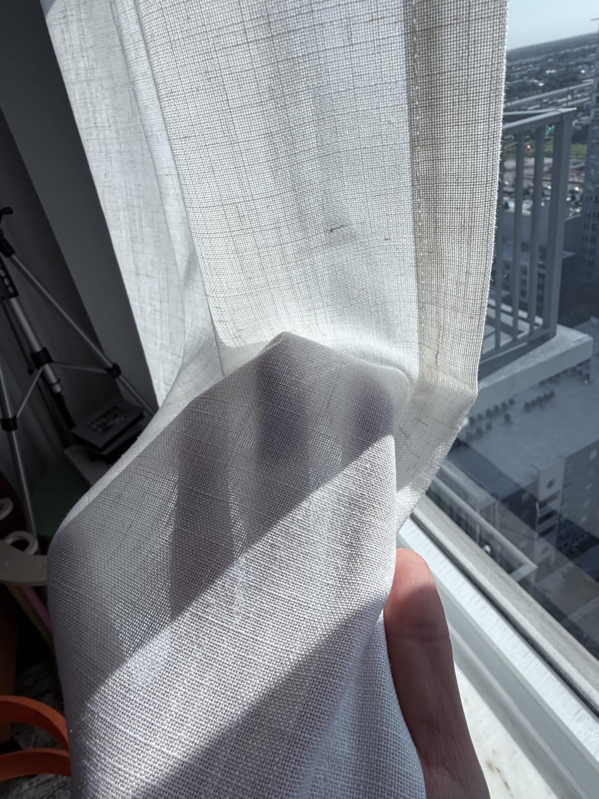 Extra Long Curtains 120 inch Length 2 Panels Back Tab Neutral Farmhouse Drapes Light Filtering Semi Sheer Linen Curtain 120 inches Long for Floor to Ceiling Window Patio Sliding Door Cream 10 FT customer photo 1