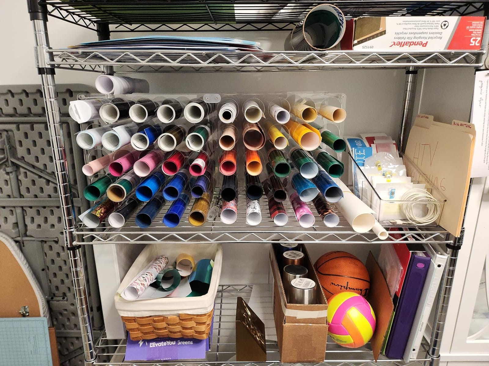 Vinyl Storage Rack 25-Holes Vinyl Holder Acrylic Vinyl Roll Storage for Craft Room, Vinyl Organizer for up to 25 Vinyl Rolls (25Holes) customer photo 2