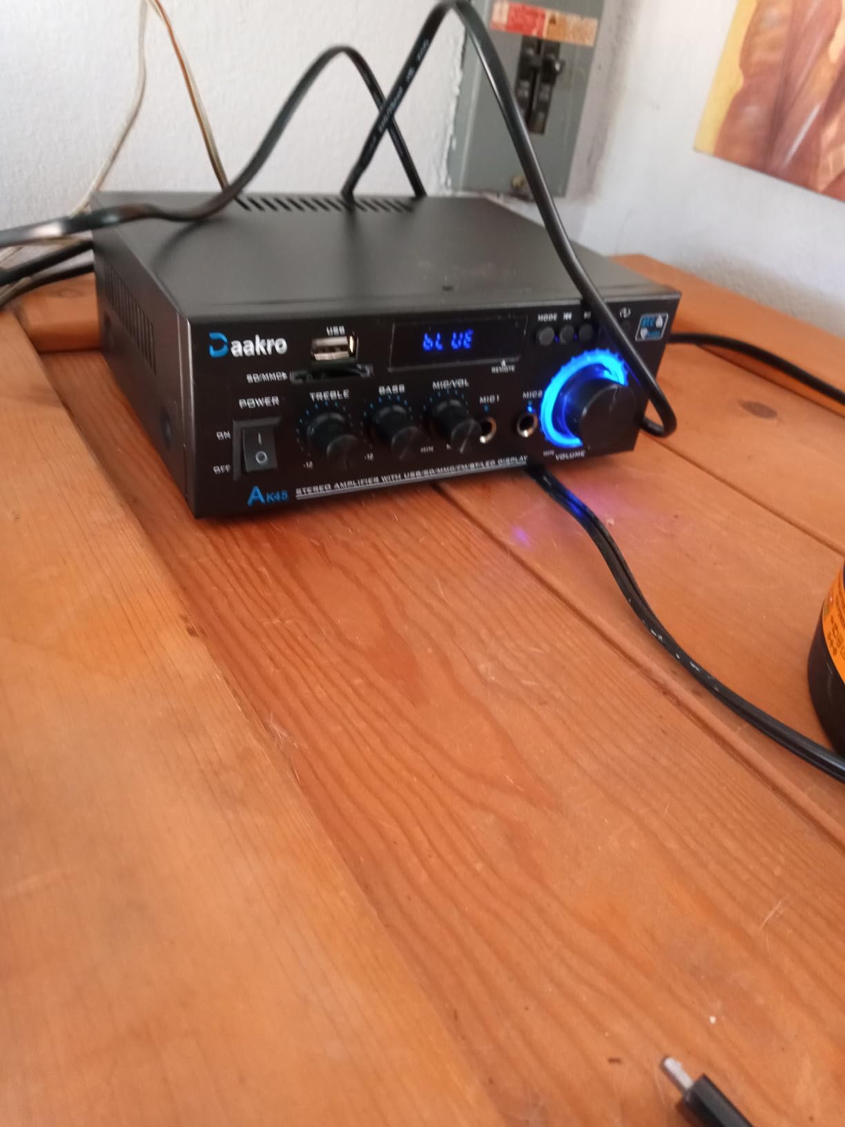 Daakro AK45 Stereo Audio Amplifier,300W Home 2 Channel Wireless Bluetooth 5.0 Power Amplifier System, Home Amplifiers FM Radio, USB, SD Card, with Remote Control Home Theater Audio Stereo System customer photo 1