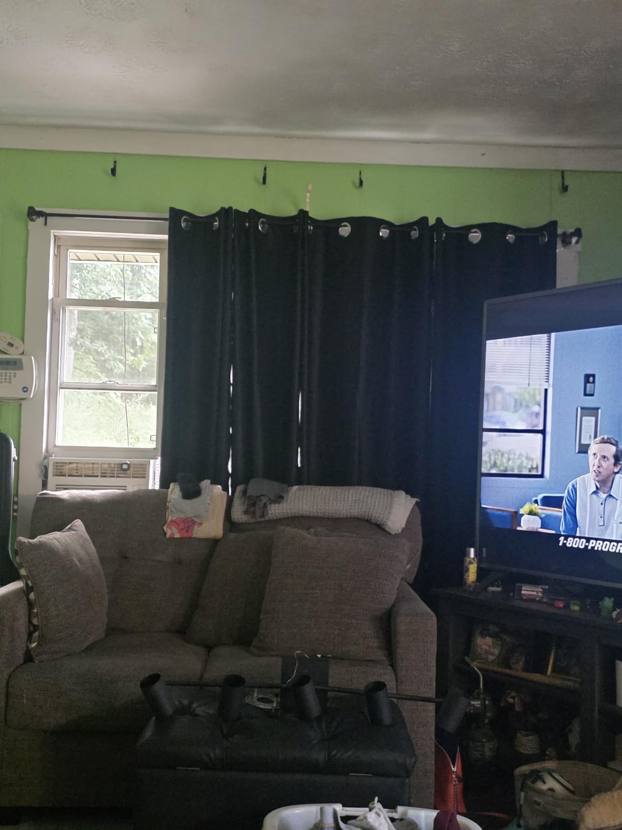 NICETOWN Bedroom Curtains Blackout Drapery Panels, 2 Panels, 42 x 80 inches, Gray, Three Pass Microfiber Thermal Insulated Solid Ring Top Blackout Window Curtains/Drapes customer photo 2