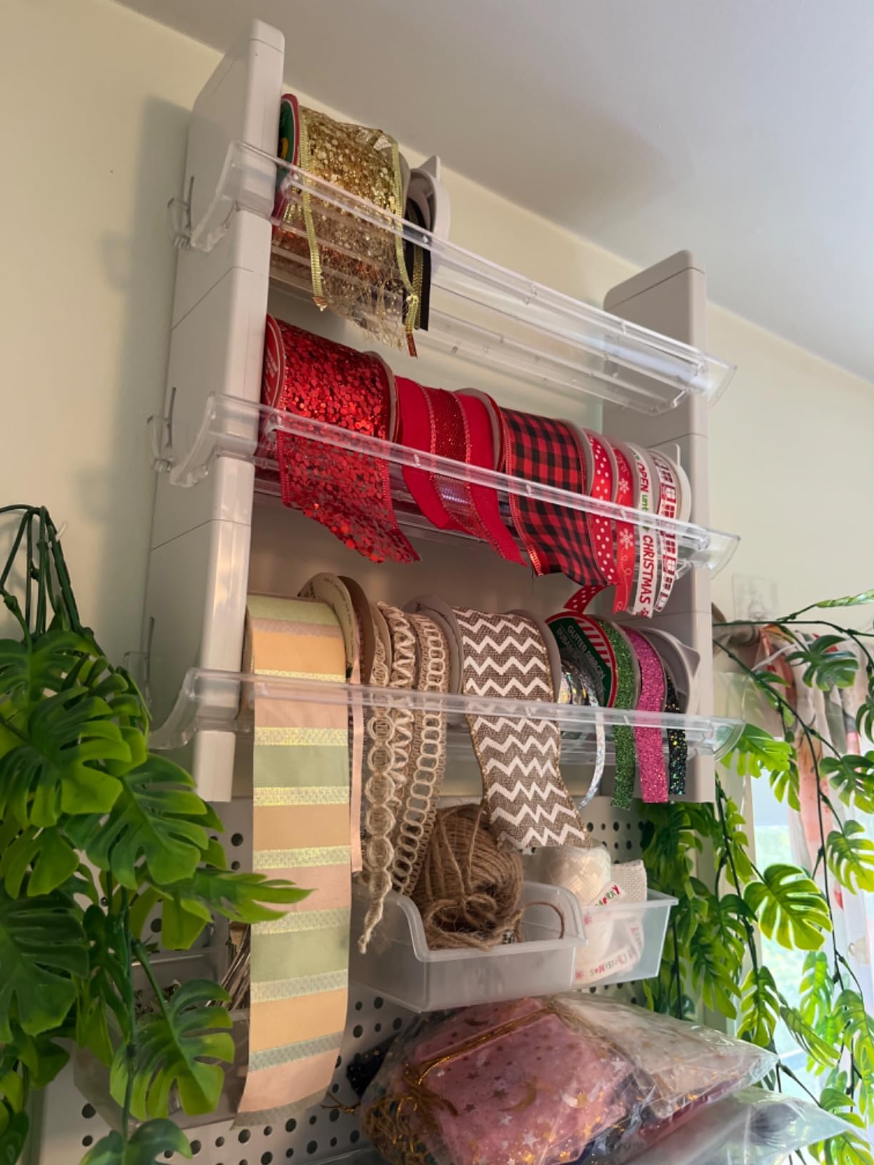 ArtBin Ribbon Storage Rack and Spool Holder, White customer photo 2