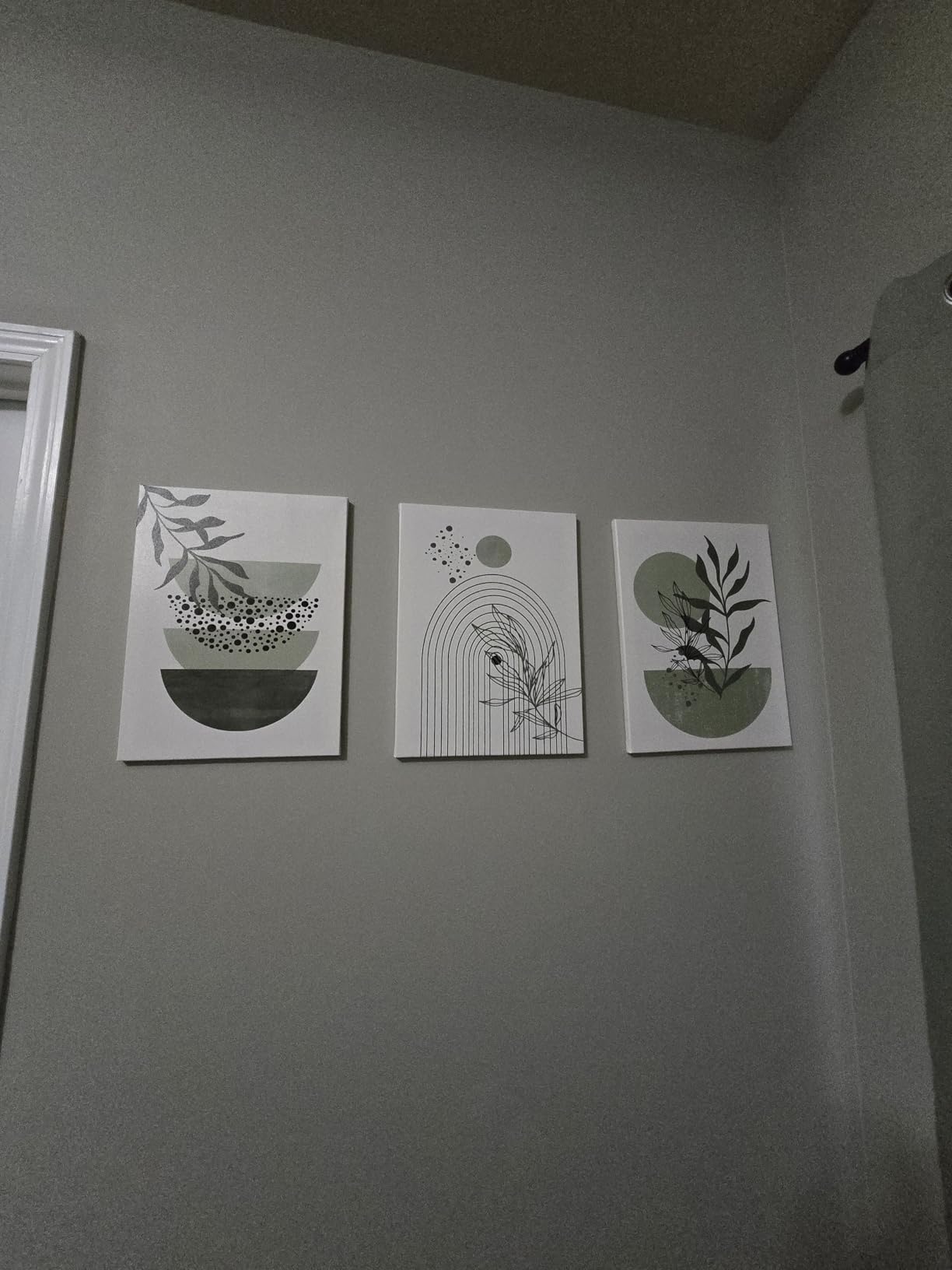 Boho Wall Art Prints Set of 3, Neutral Abstract Geometric Canvas Artwork for Bedroom, Bathroom, Living Room, Office (12x16 Inch x 3 Pieces) customer photo 1