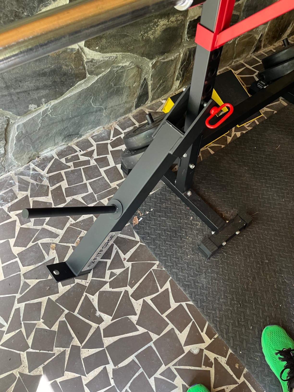 FitForge Belt Squat Attachment for Rack and Squat Belt - Space Saving Power Rack Squat Stand Attachment - Power Cage Squat Rack Add On for Home Gym, Compatible with All Hole Plates customer photo 1