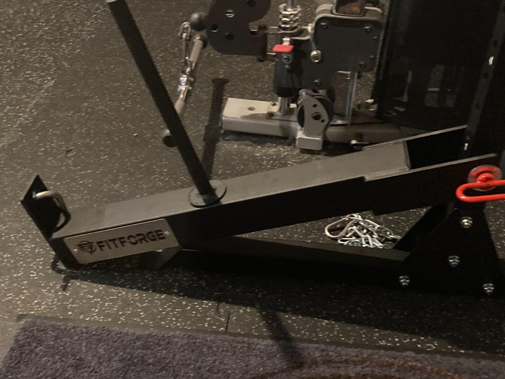 FitForge Belt Squat Attachment for Rack and Squat Belt - Space Saving Power Rack Squat Stand Attachment - Power Cage Squat Rack Add On for Home Gym, Compatible with All Hole Plates customer photo 2