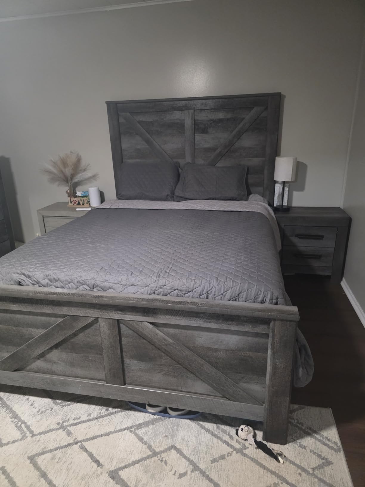 Exclusivo Mezcla Reversible King Size Quilt Bedding Set, White customer photo 2
