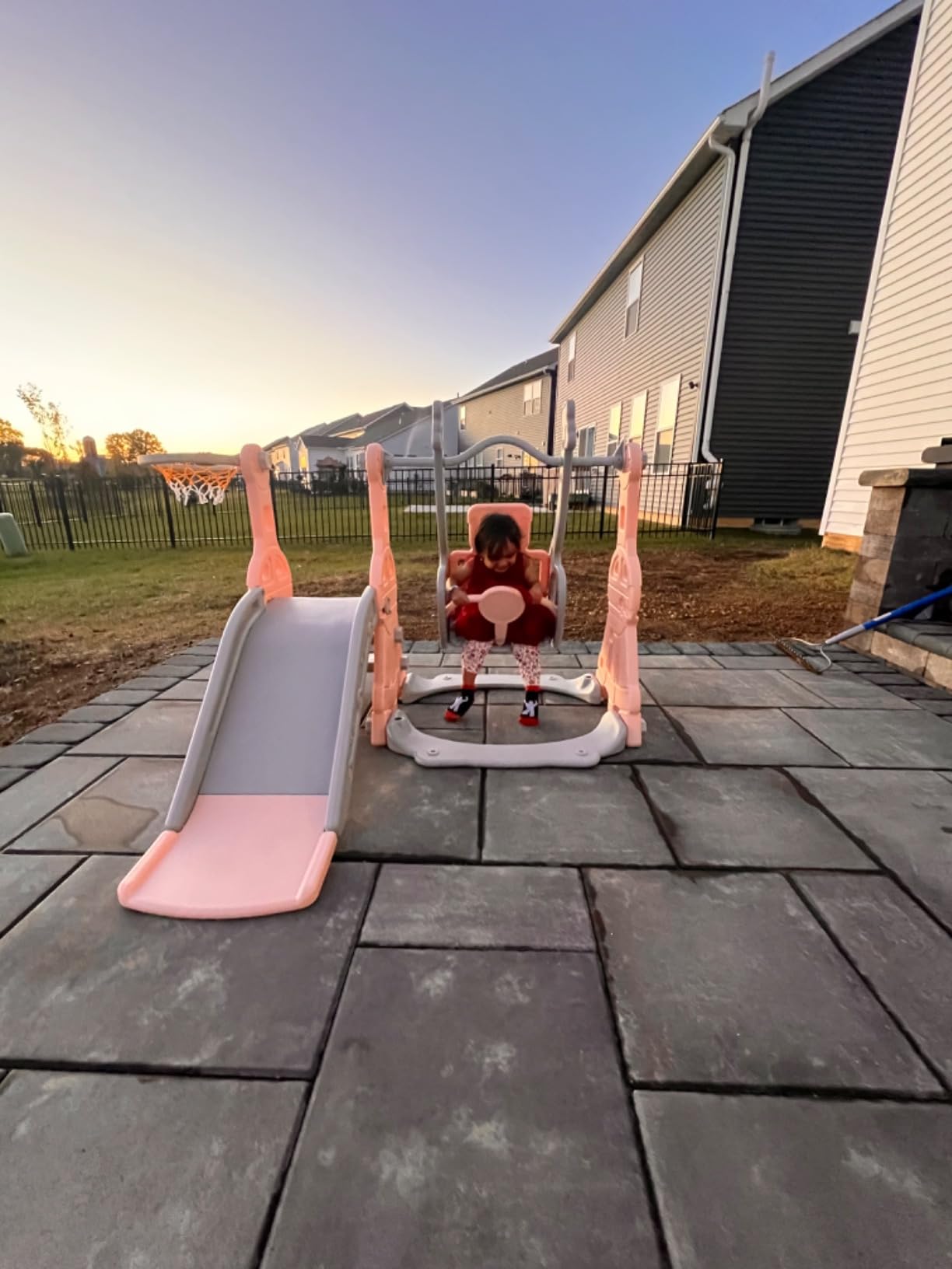 BIERUM 4-in-1 Toddler Slide Swing Set for Kids 1-2, Indoor/Outdoor customer photo 1