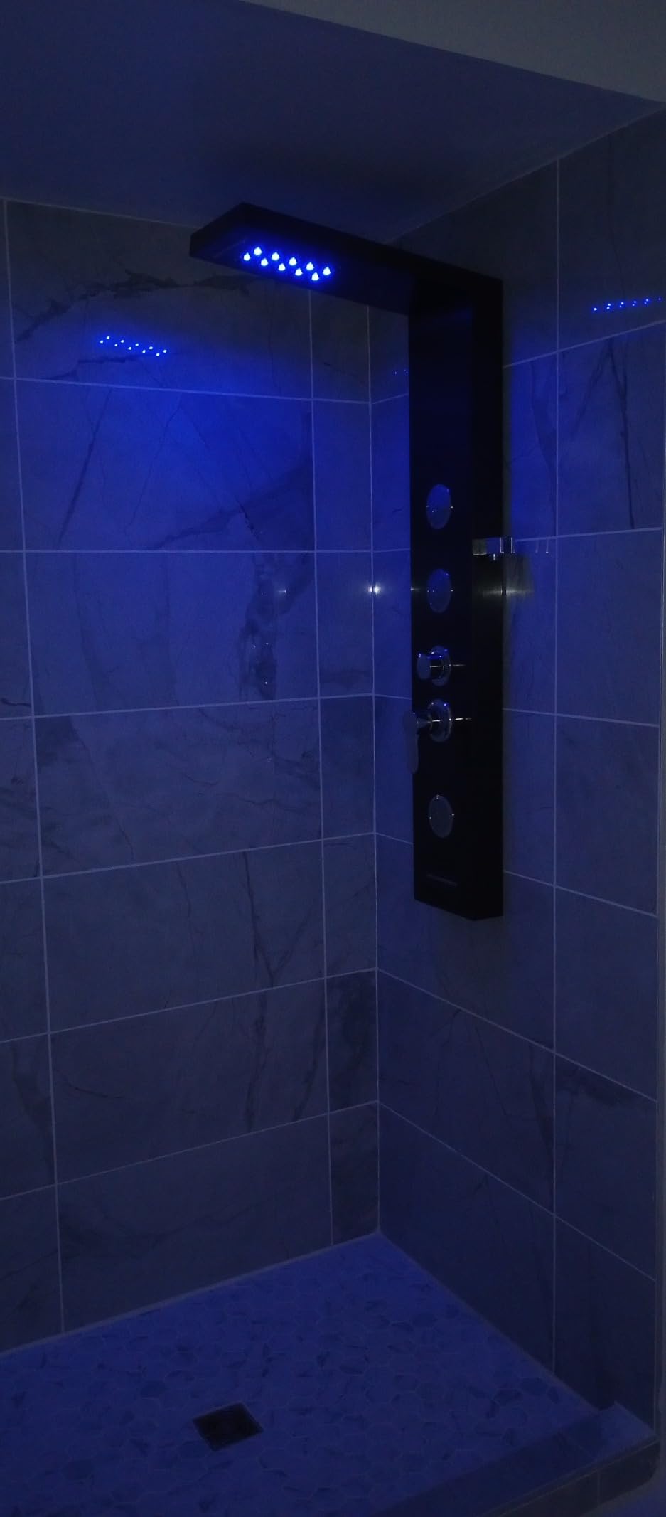 ROVATE 6 in 1 LED Rainfall Waterfall Shower Panel Tower System, Black customer photo 1