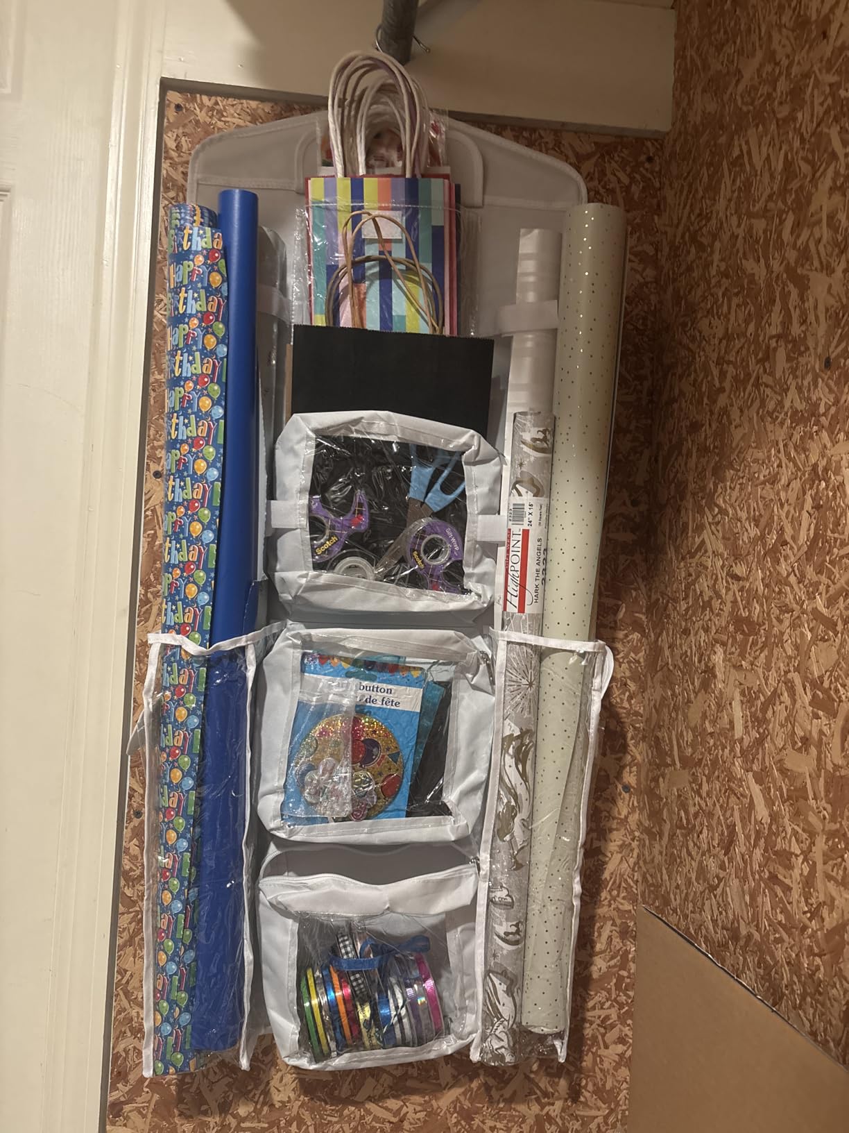EXLIFBAG Wrapping Paper Storage, Double-Sided Hanging Storage, Black customer photo 2