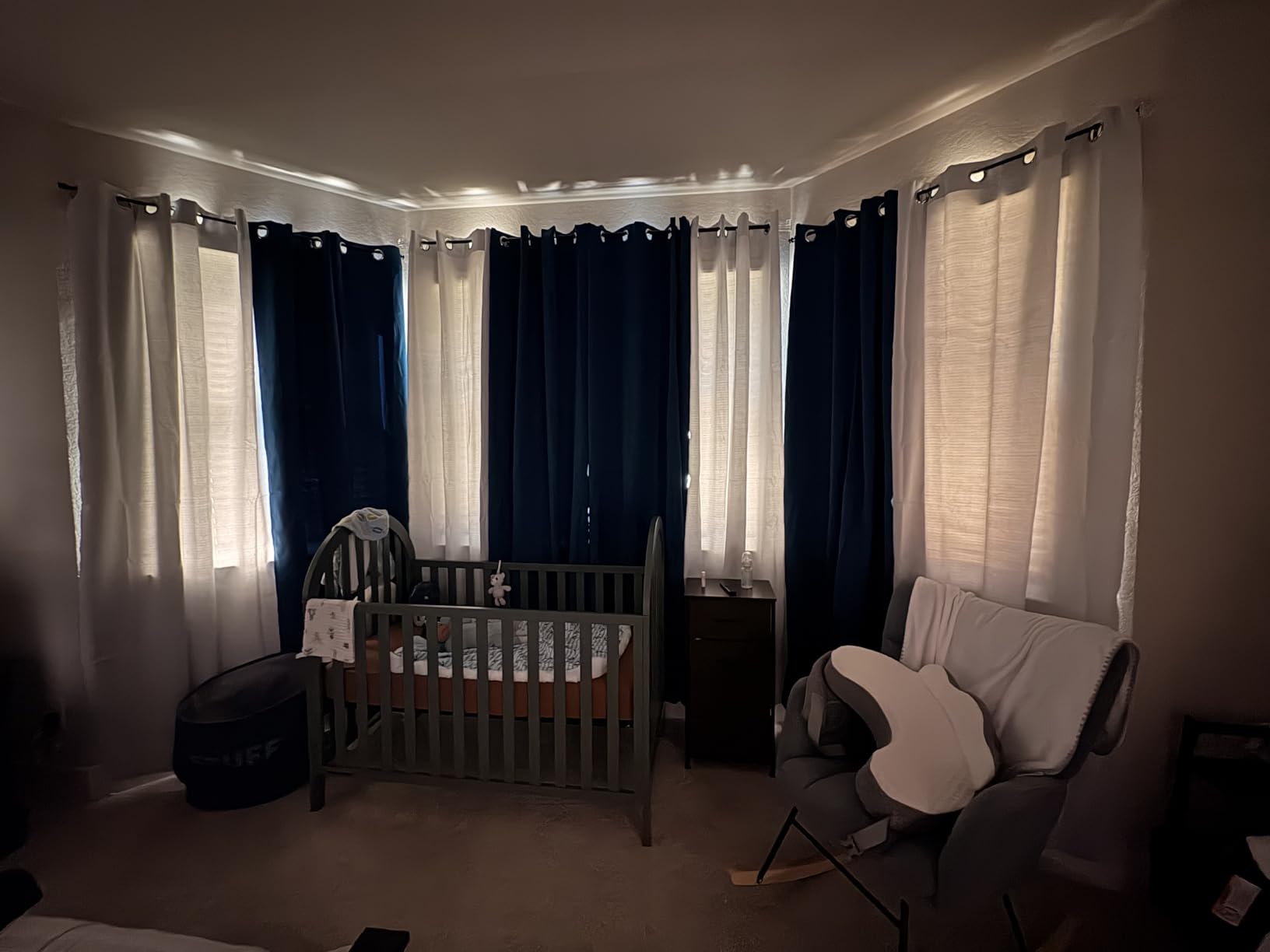 NICETOWN Blackout Sliding Door Curtains 84 inch Length 2 Panels - Thermal Insulated Solid Grommet Room Darkening Window Treatments for Bedroom/French Door (Dark Mallard, 2 Panels, W66 x L84) customer photo 2
