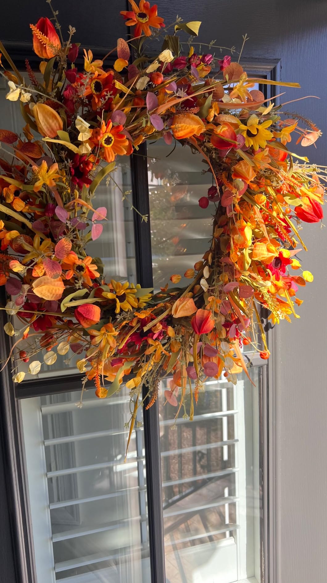 22 Inch Fall Wreaths for Front Door Fall Door Wreath Autumn Wreath customer photo 2