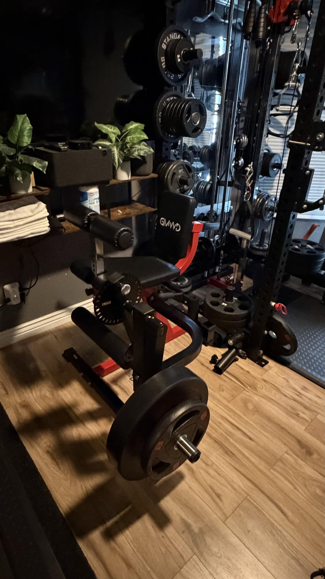 GMWD Leg Extension and Curl Machine, Lower Body Special Leg Machine, Adjustable Leg Exercise Bench with Plate Loaded, Leg Rotary Extension for Thigh, Home Gym Weight Machine customer photo 1