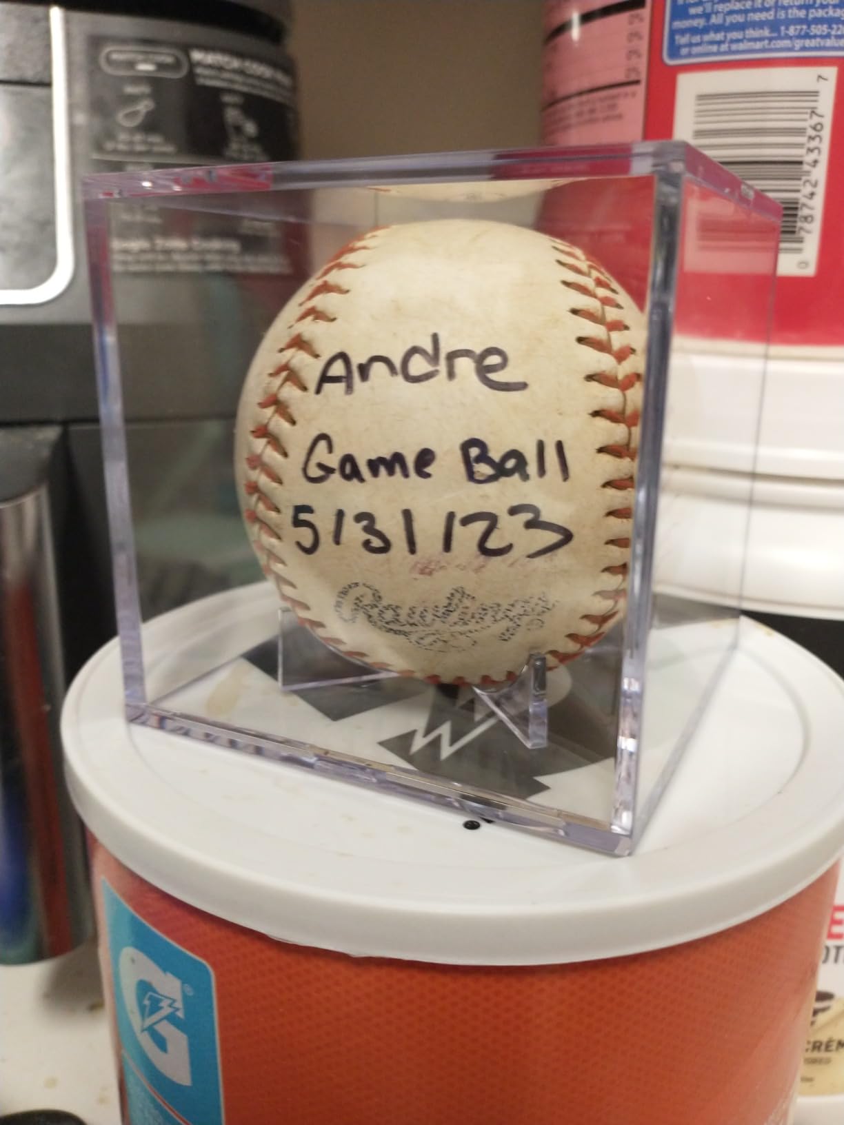 8 Pack Baseball Display Cases - UV Protected Acrylic Square Baseball Holder, Official Size Baseball Display Boxes, Clear Display Cube Baseball Memorabilia Showcase Autographed Ball Protector customer photo 1