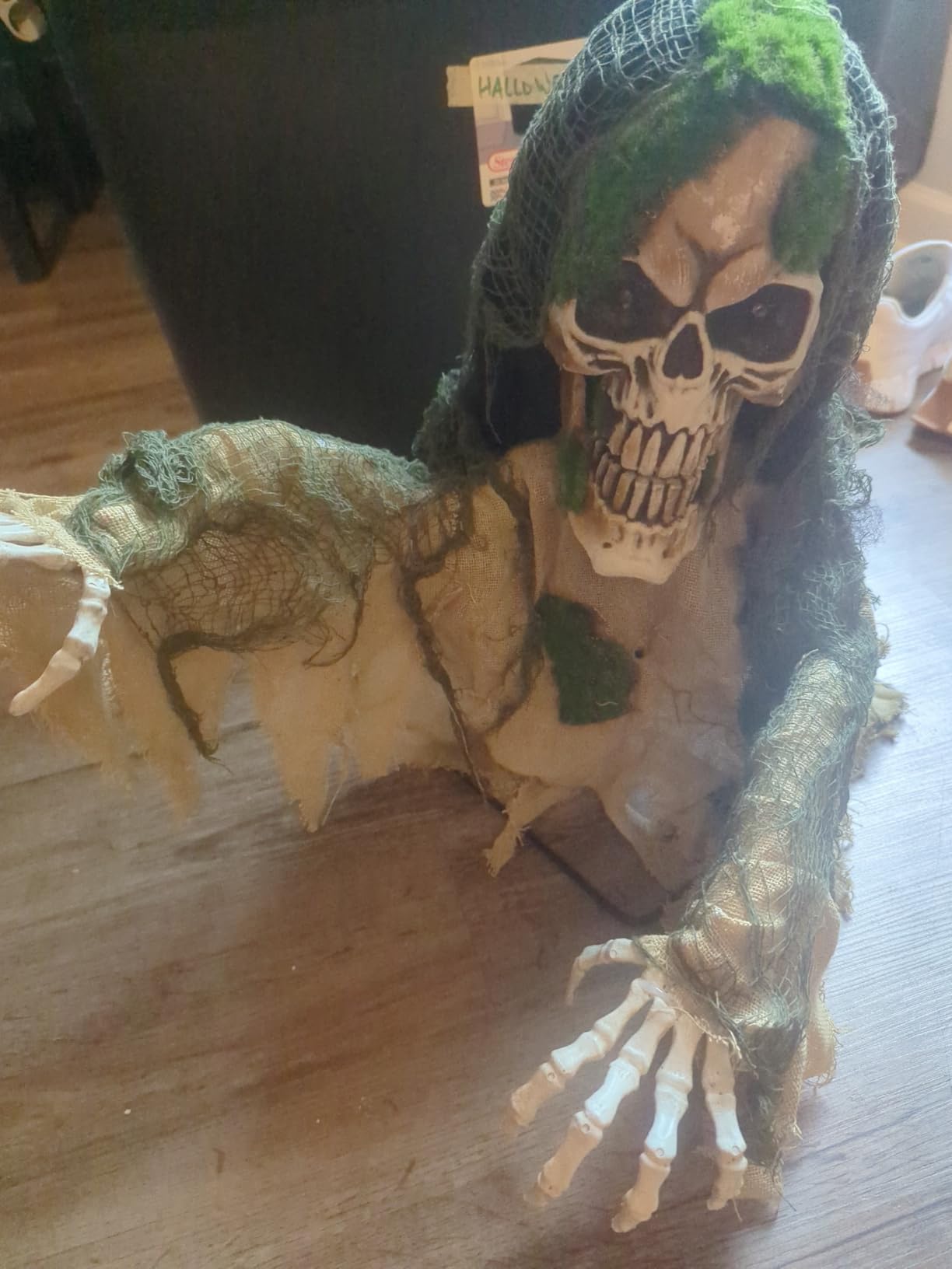 JOYIN Halloween Animated Zombie Groundbreaker Outdoor Decor with Light Up Eyes Creepy Animatronic Decorations with Movable Arms for Halloween Party Prop and Lawn Patio Yard Outside Decorations customer photo 1