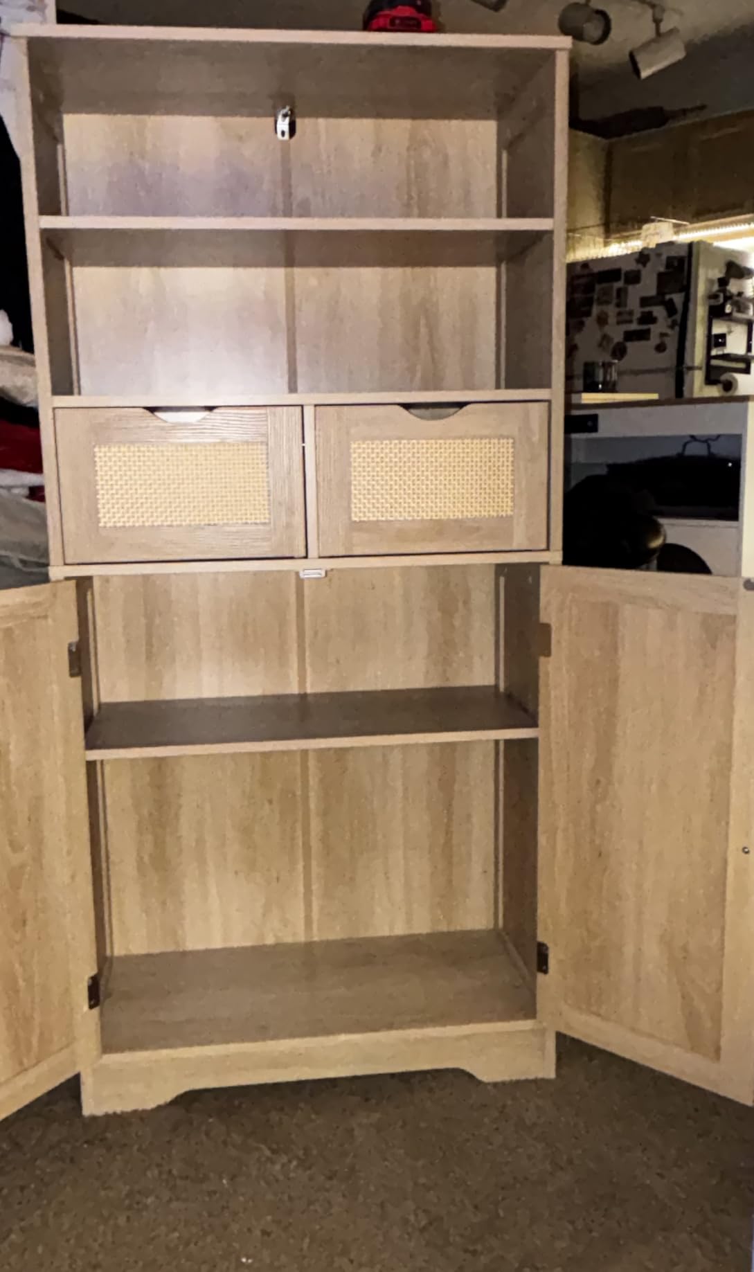 Iwell Tall Bathroom Cabinet, Storage Cabinet with Adjustable Shelves, Bathroom Storage Cabinet for Living Room, Dining Room, Entryway, White customer photo 1