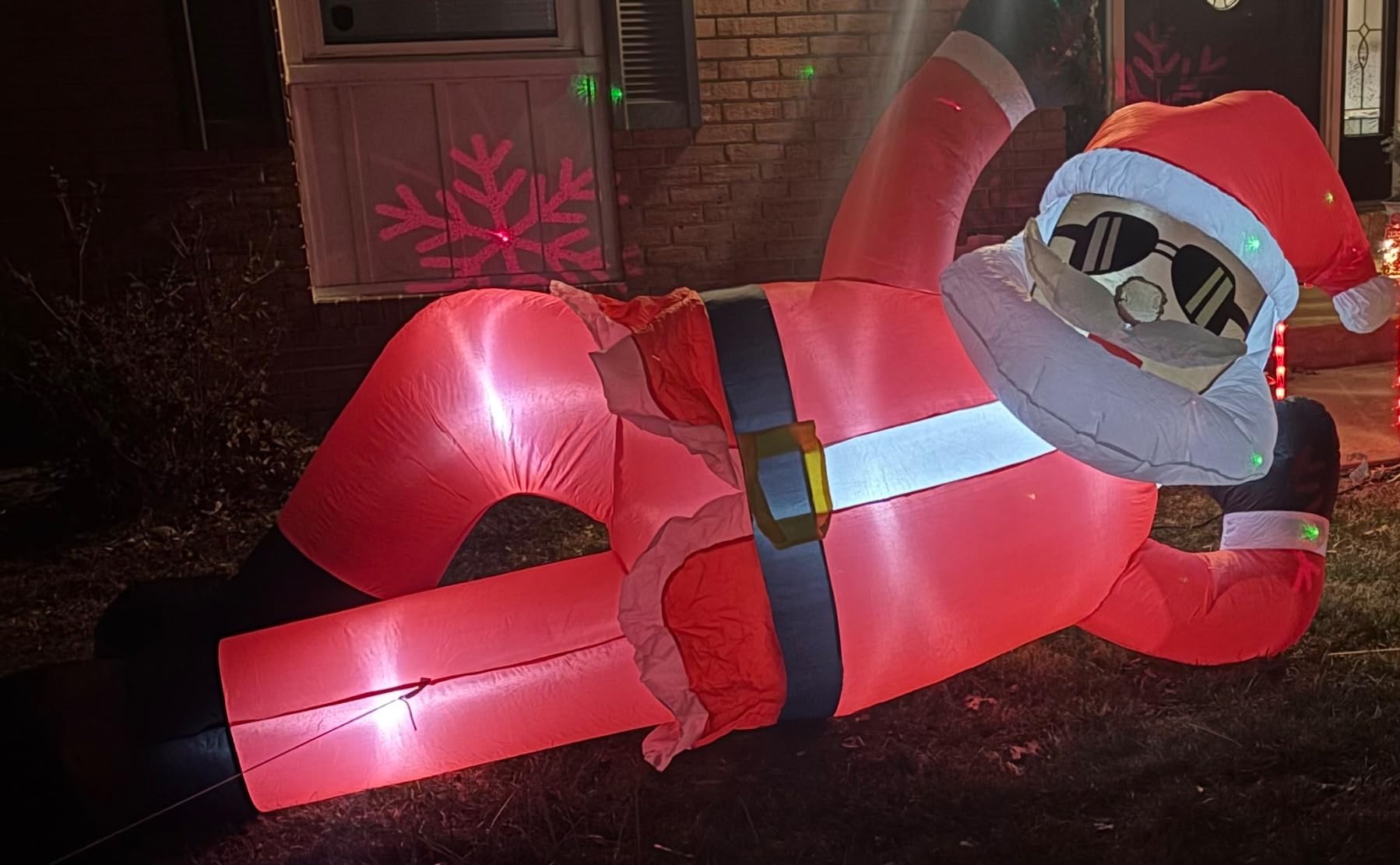 OurWarm 10FT Christmas Inflatables Outdoor Decorations, Giant Inflatable Black Santa Outdoor Inflatables, Christmas Blow Up Yard Decorations for Xmas Outside Lawn Yard Garden customer photo 2
