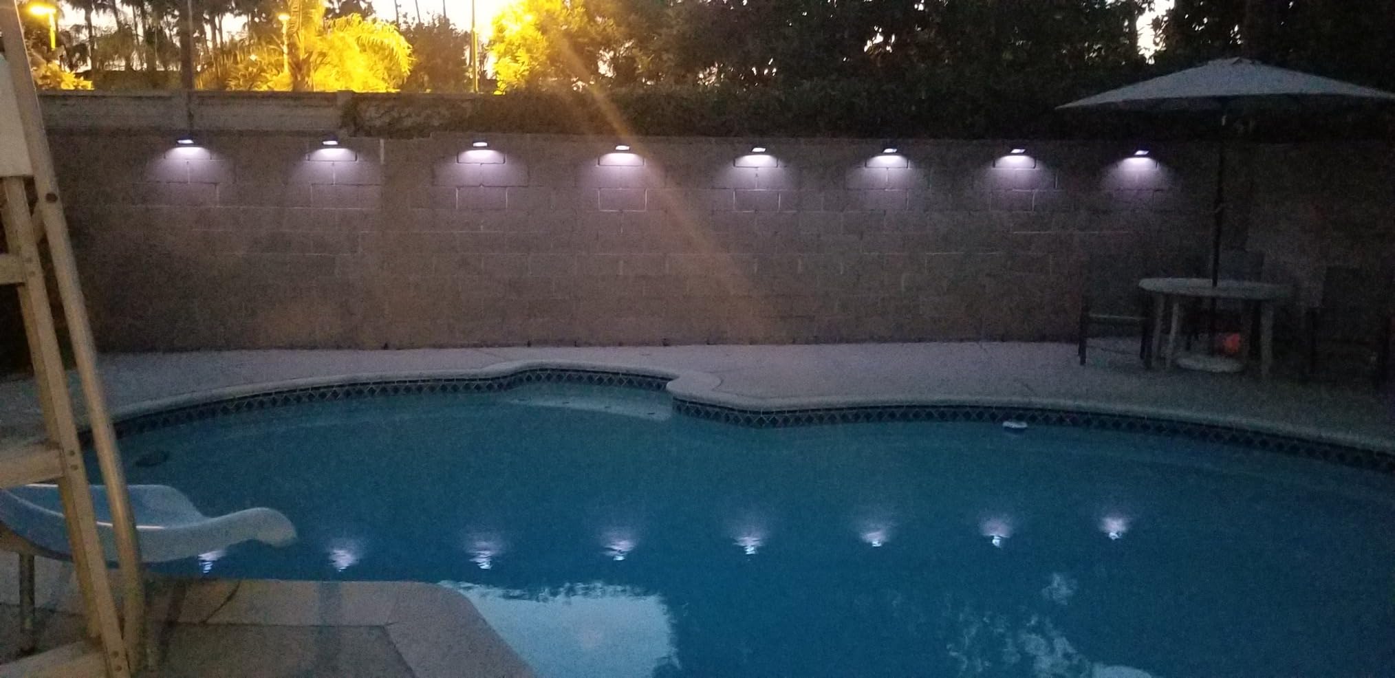 Brighter Solar Fence Lights,Solar Lights Outdoor Waterproof,Warm White and RGB 8 Colors,Dusk to Dawn Deck Light, Outdoor Lighting for Backyard/Railing/Wall/Step/Patio(12 Pack,Black) customer photo 1