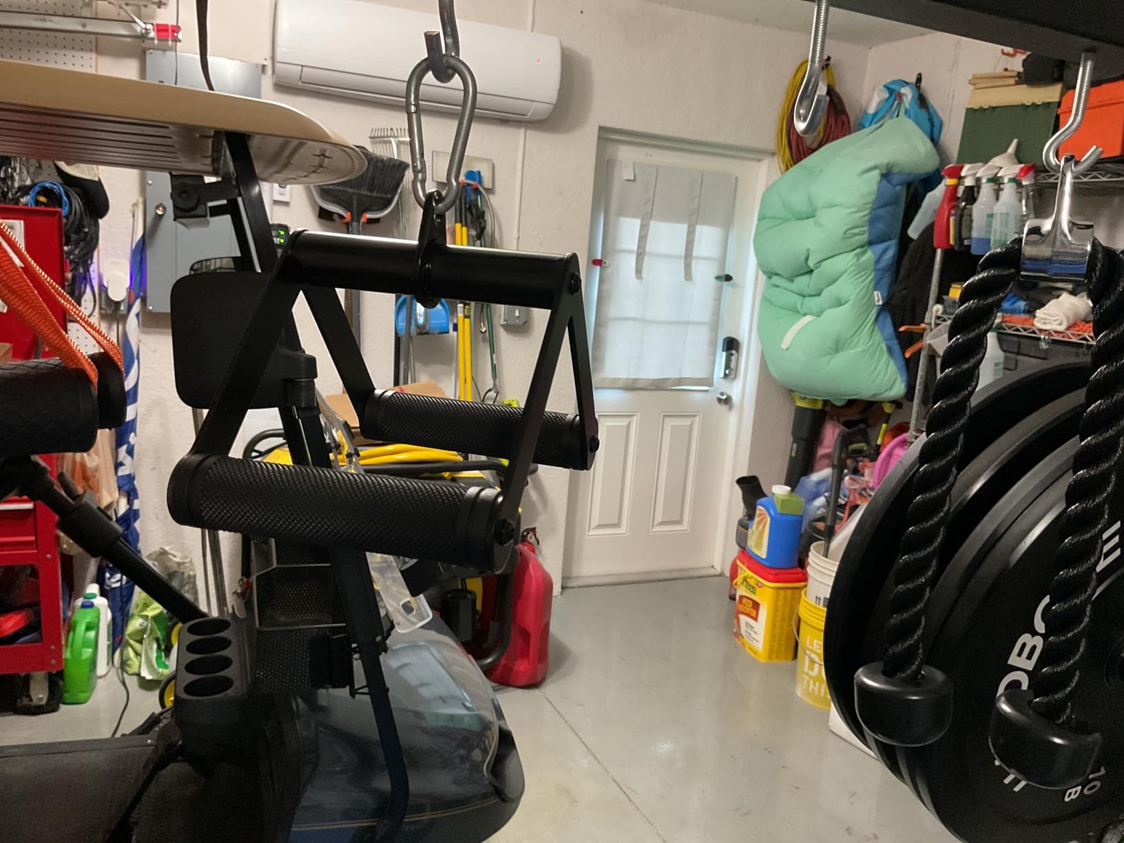 Double D Row Handle Cable Attachment for Weight Workout, Steel with Non-Slip Rubber Grip (Black) customer photo 2