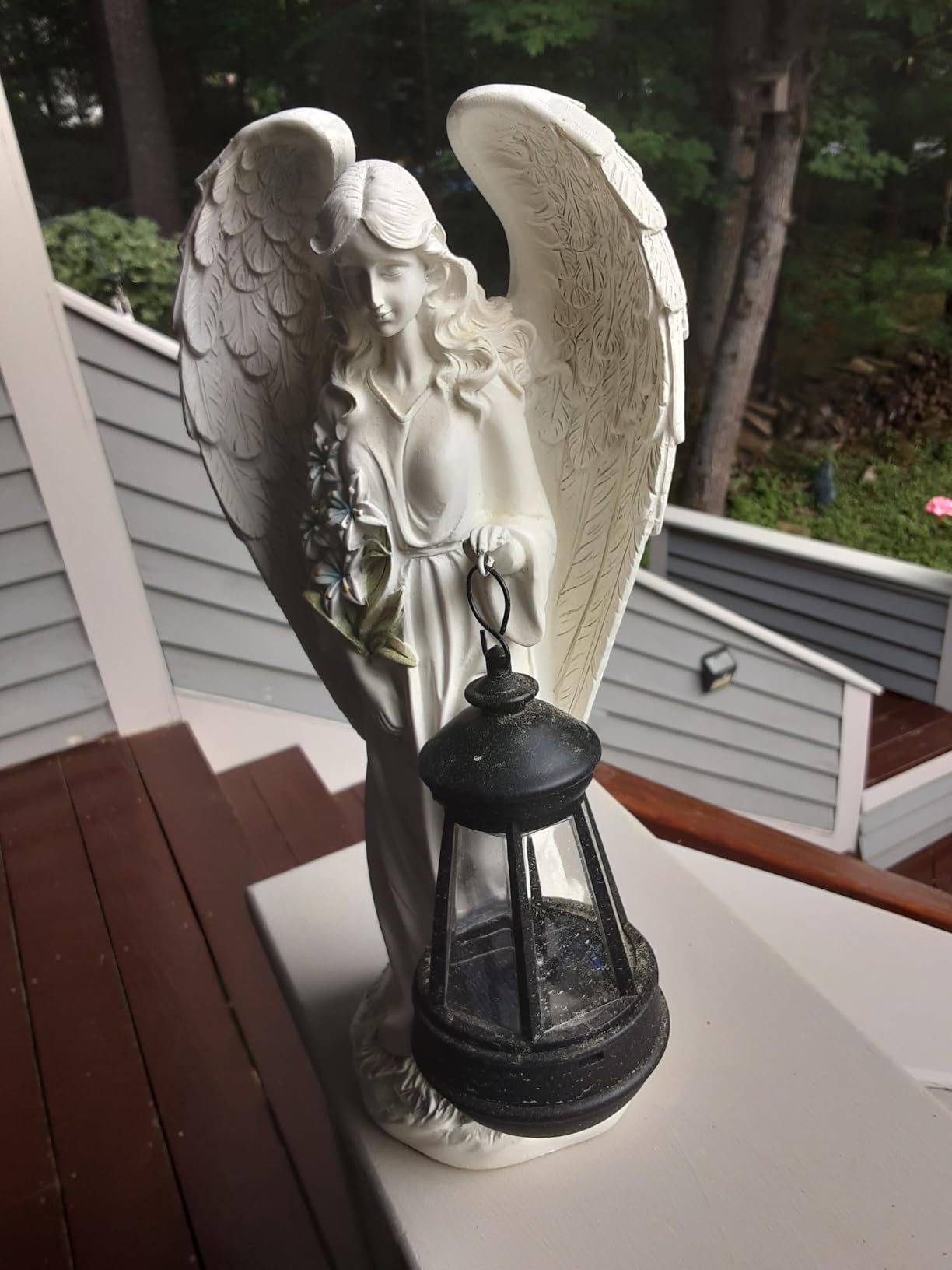 VChymm Solar Angel Outdoor Garden Decor Statues – 13.2 inches Solar Outdoor Sculptures for Outside Yard Art Patio Balcony Front Lawn Ornaments Gifts for Mom Grandma Women customer photo 1