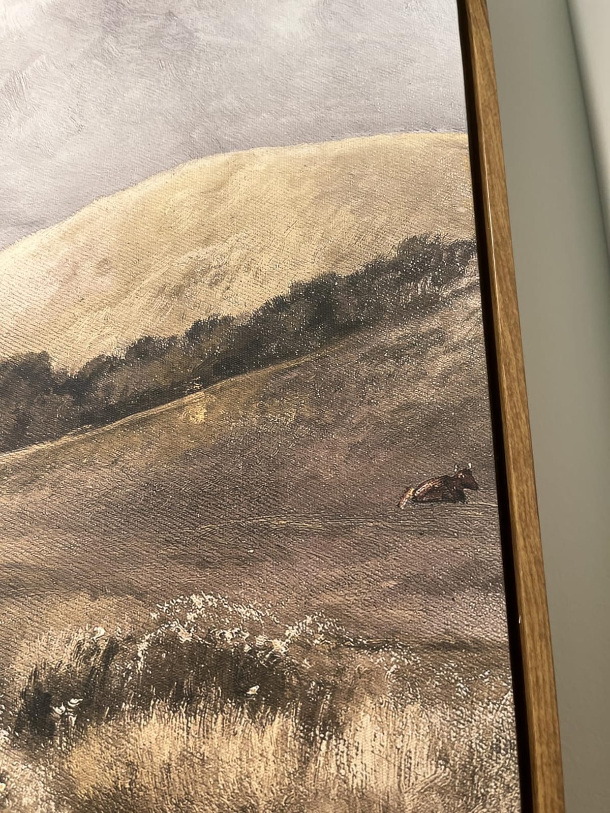 InSimSea Framed Canvas Wall Art Vintage Decor, Framed Vintage Landscape Canvas Wall Art, Wild Field Oil Painting Prints, Cottagecore Bedroom Bathroom Office Decor, 24