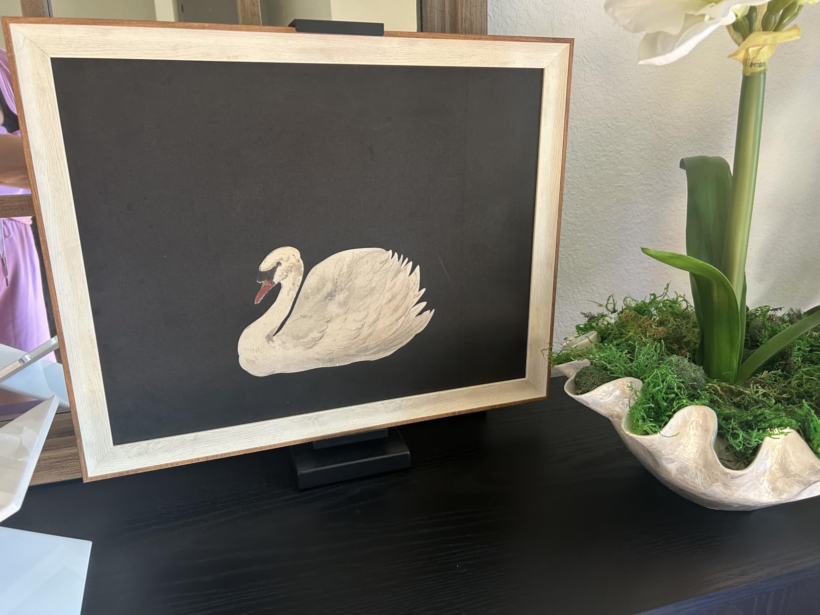 VIYYIEA Framed Wall Art for Living Room, Swan Wall Decor, 12×10 Inch customer photo 2