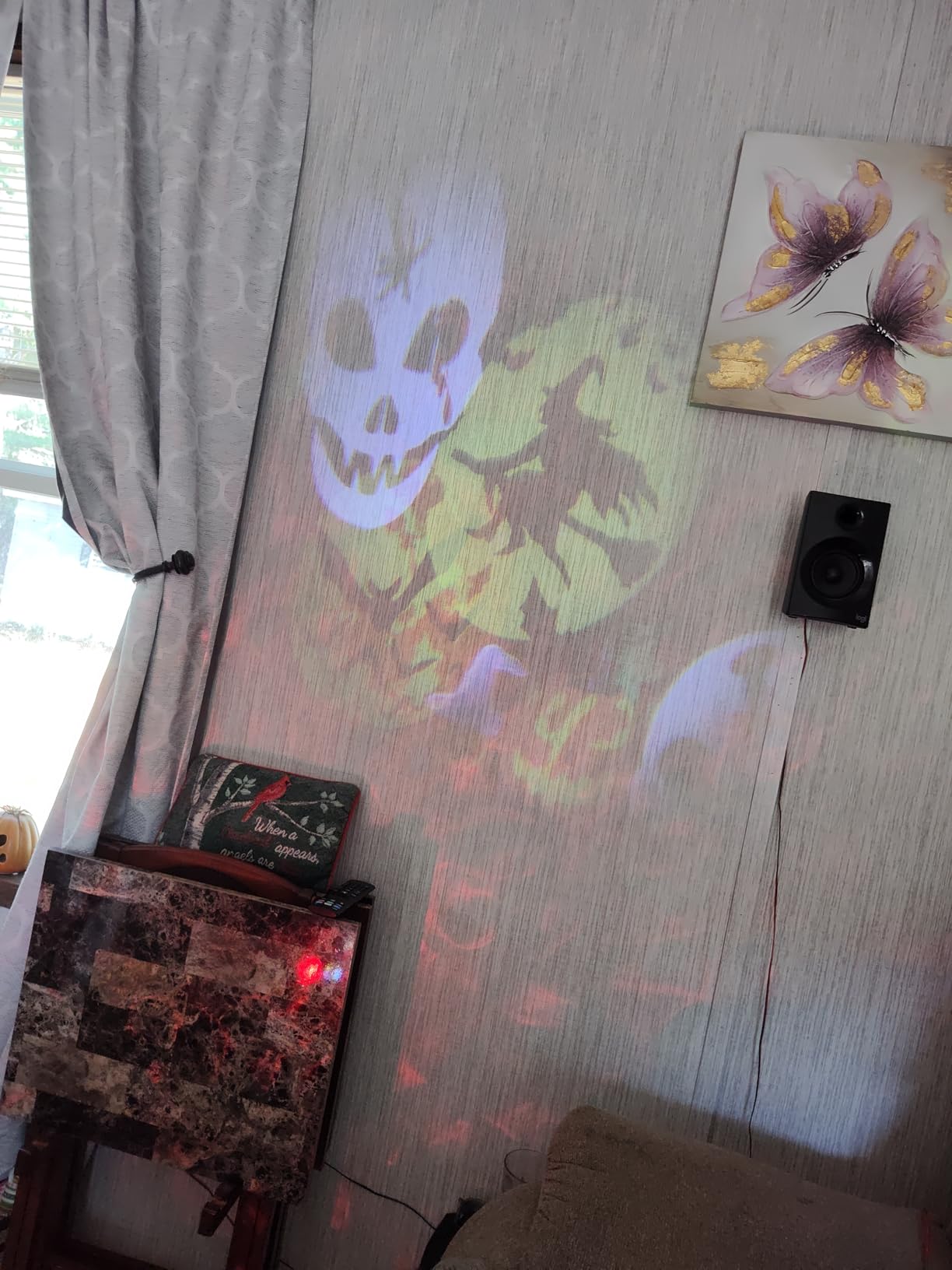 Brighter Halloween Decorations Projector Lights, 2026 Upgraded Holiday Projectors, Christmas Projector with 19 HD Replaceable Slides (Ocean Wave & Patterns), Waterproof Halloween Projector Light Show customer photo 1