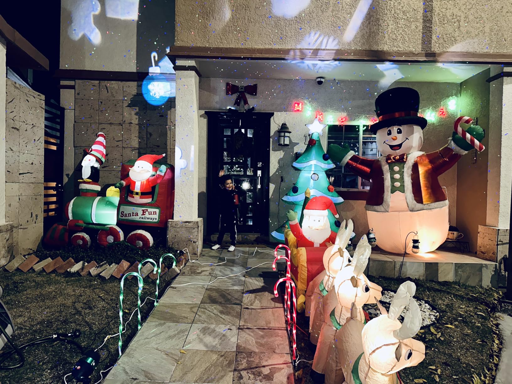 Laser Christmas Projector Lights Outdoor, Waterproof Christmas Decorations Moving Stars Light Show, Remote Control Timer, Holiday Projector Decorations for House, Yard & Garden customer photo 1