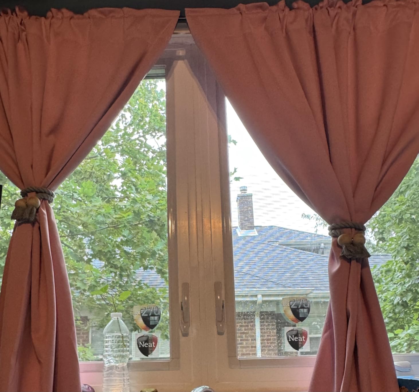 DONREN Baby Pink Room Darkening Nursery Curtains - Pastel Pink Light Reducing Thermal Insulated Energy Saving Blackout Curtains/Drapes for Bedroom,1 Pair,52 x 84 Inch Length customer photo 1