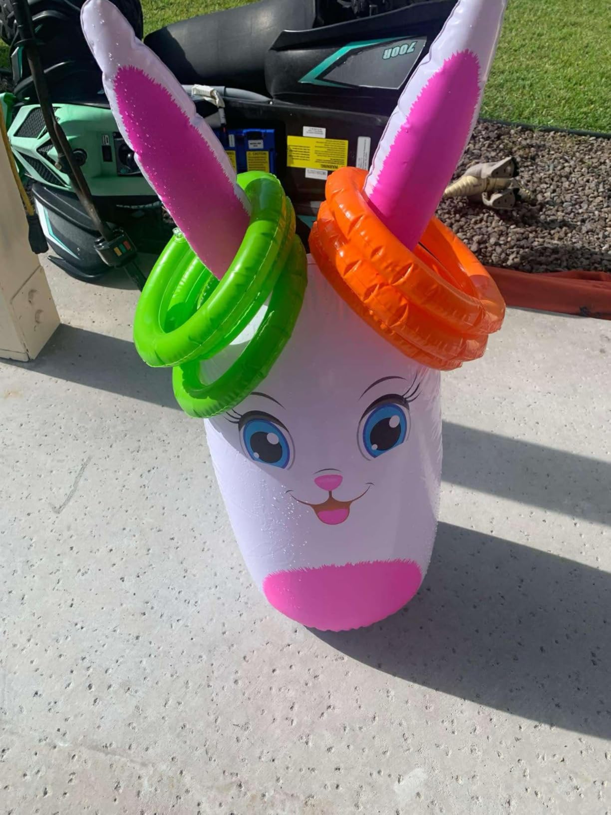 ArtCreativity 34” Easter Games Bunny Inflatable Ring Toss with 6 Rings, Easter Games for Kids - Weighted Bottom to Keep Rabbit Upright - Family Outdoor Easter Party Games for Kids and Adults customer photo 1