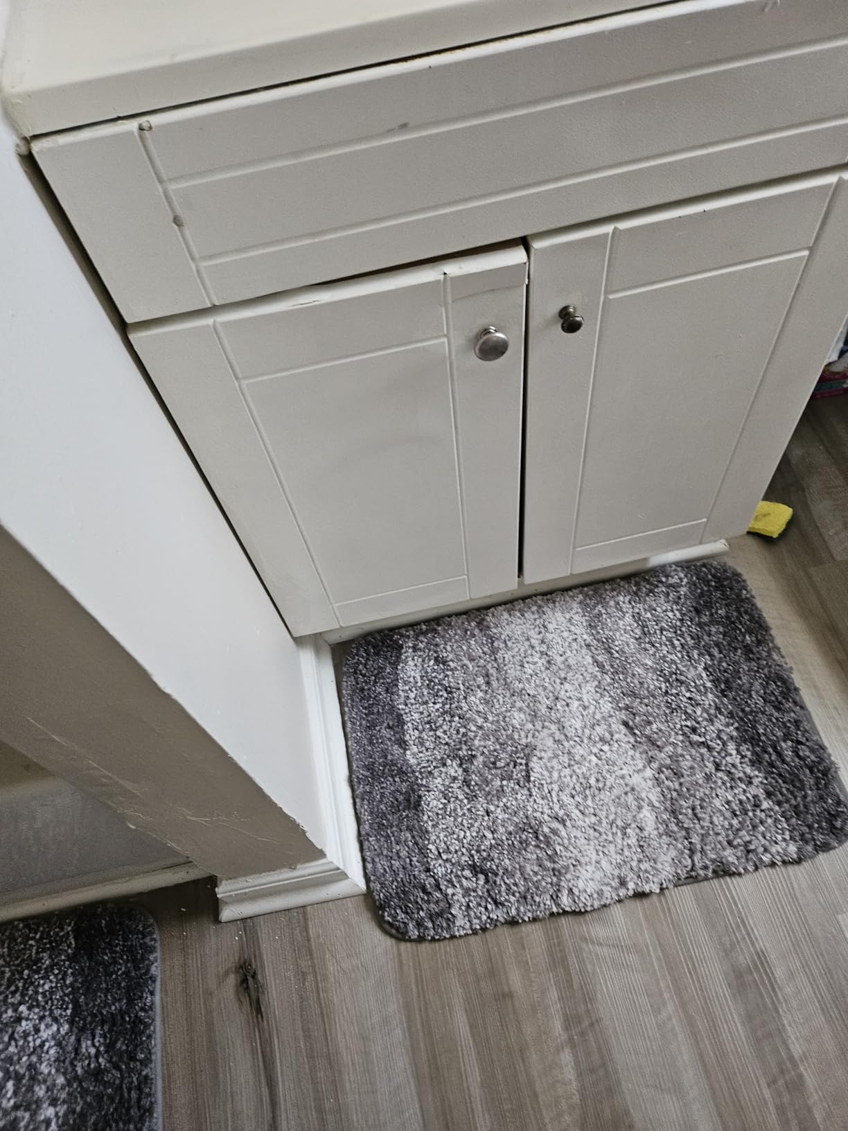 OLANLY Microfiber Bathroom Rugs Sets 3 Piece, Absorbent Bath Mats, Grey customer photo 2