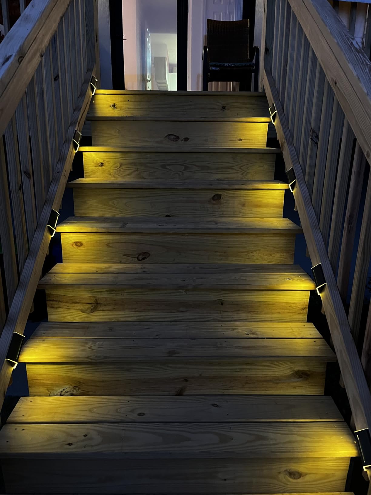 Solar Deck Lights, Solar Step Lights Waterproof, 12 Pack Warm White customer photo 1