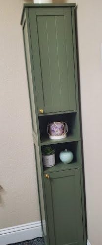 VASAGLE Tall Storage Cabinet with Lights, Slim, 11.8