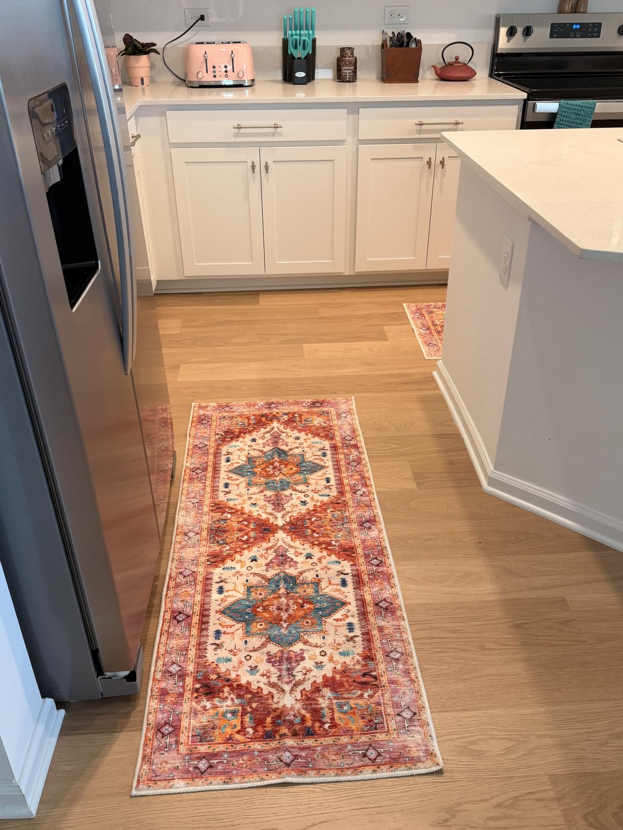 Yamaziot Washable Runner Rug, 2x8 Non-Slip Boho Vintage Hallway Kitchen Rug customer photo 1
