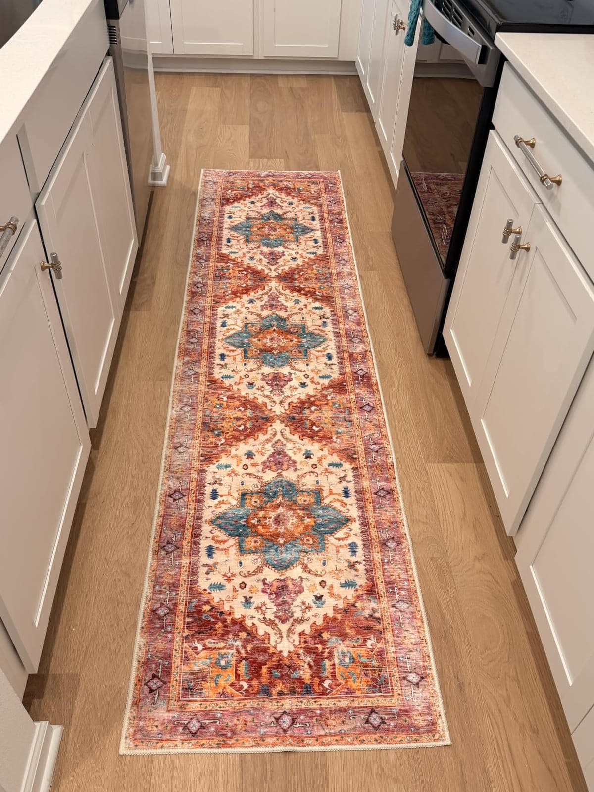 Yamaziot Washable Runner Rug, 2x8 Non-Slip Boho Vintage Hallway Kitchen Rug customer photo 2