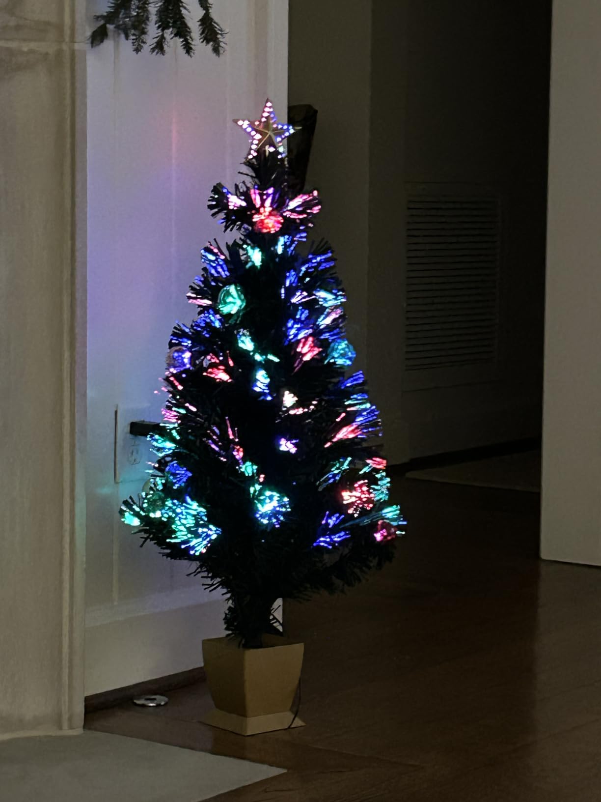 3ft Green Fiber Optic Christmas Tree,Prelit Artificial Tabletop mini Christmas Tree,Star,Butterfly and Ball Ornaments for Best Holiday Home Decorations customer photo 1