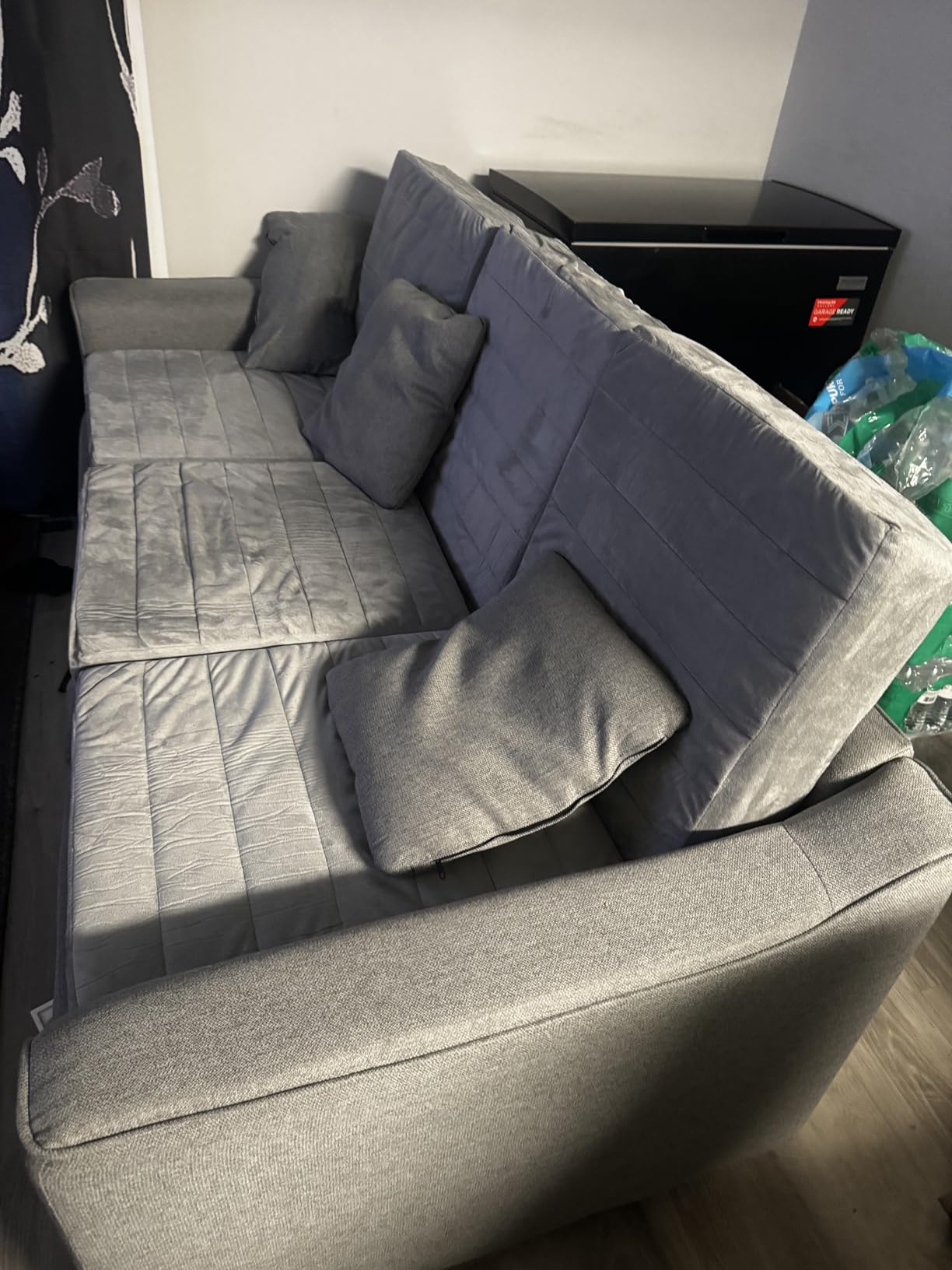 JKMAX 22 inches Floor Pillow for Adults - Large Meditation Cushion with Thick Foam & Soft Tufted Cover - Premium Outdoor Square Floor Cushion Seat - Yoga Pillows for Sitting On Floor - Light Gray customer photo 1