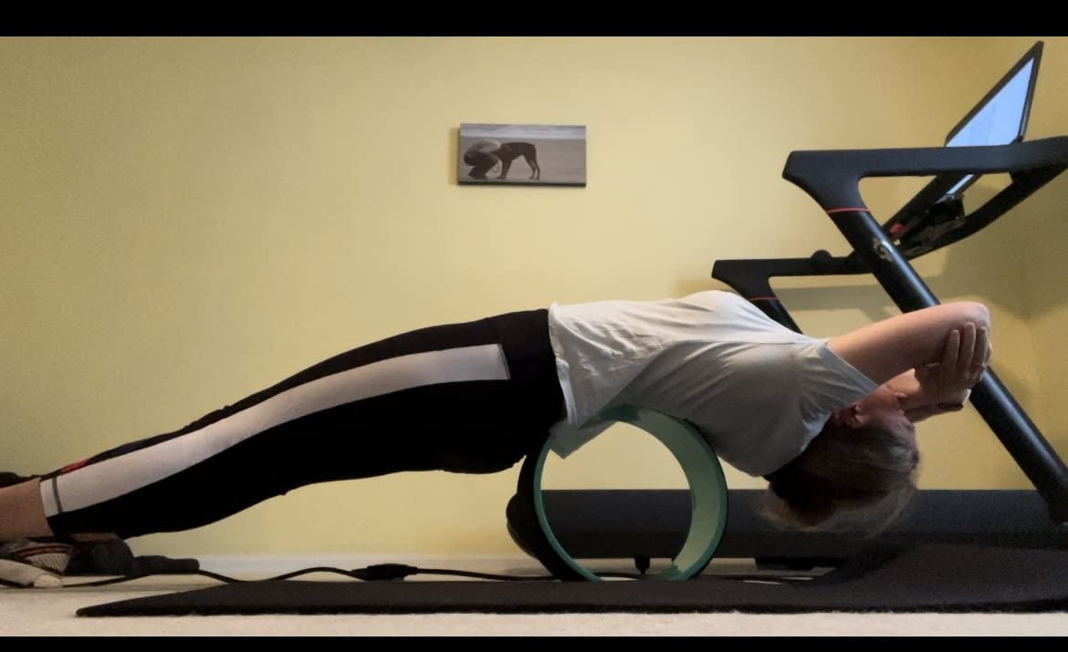Yoga Back Roller - Yoga Wheel for Stretching and Back Pain Relief - Back Stretcher - Foam Roller - Balance Accessory for Stretching - Thick Padding for Comfort - Improve Flexibility customer photo 1