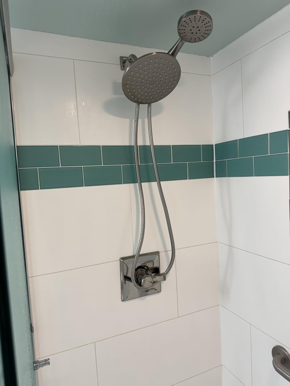 HammerHead Showers Dual Shower Head Combo, 8-Inch Rainfall & 3-Flow Handheld, Brushed Nickel, 2.5 GPM customer photo 1