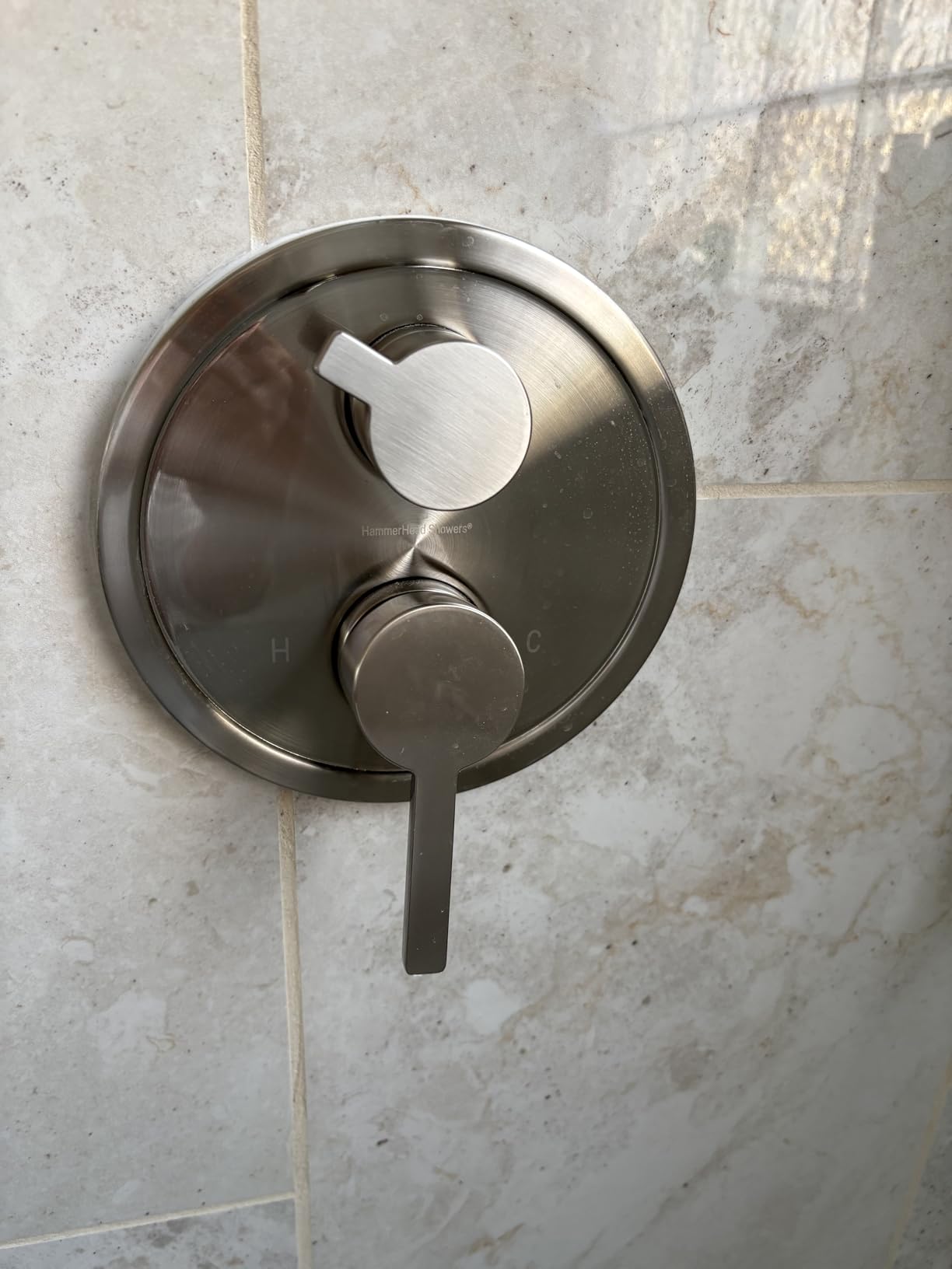 HammerHead Showers Dual Shower Head Combo, 8-Inch Rainfall & 3-Flow Handheld, Brushed Nickel, 2.5 GPM customer photo 2