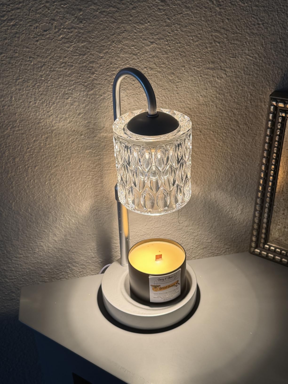 Briever Dimmable Candle Warmer Lamp with Timer, Height Adjustable Electric Candle Wax Warmer, Christmas Birthday Gifts for Women Mom, House Warming Gifts New Home Room Decor, Walnut Solid Wood Base customer photo 1
